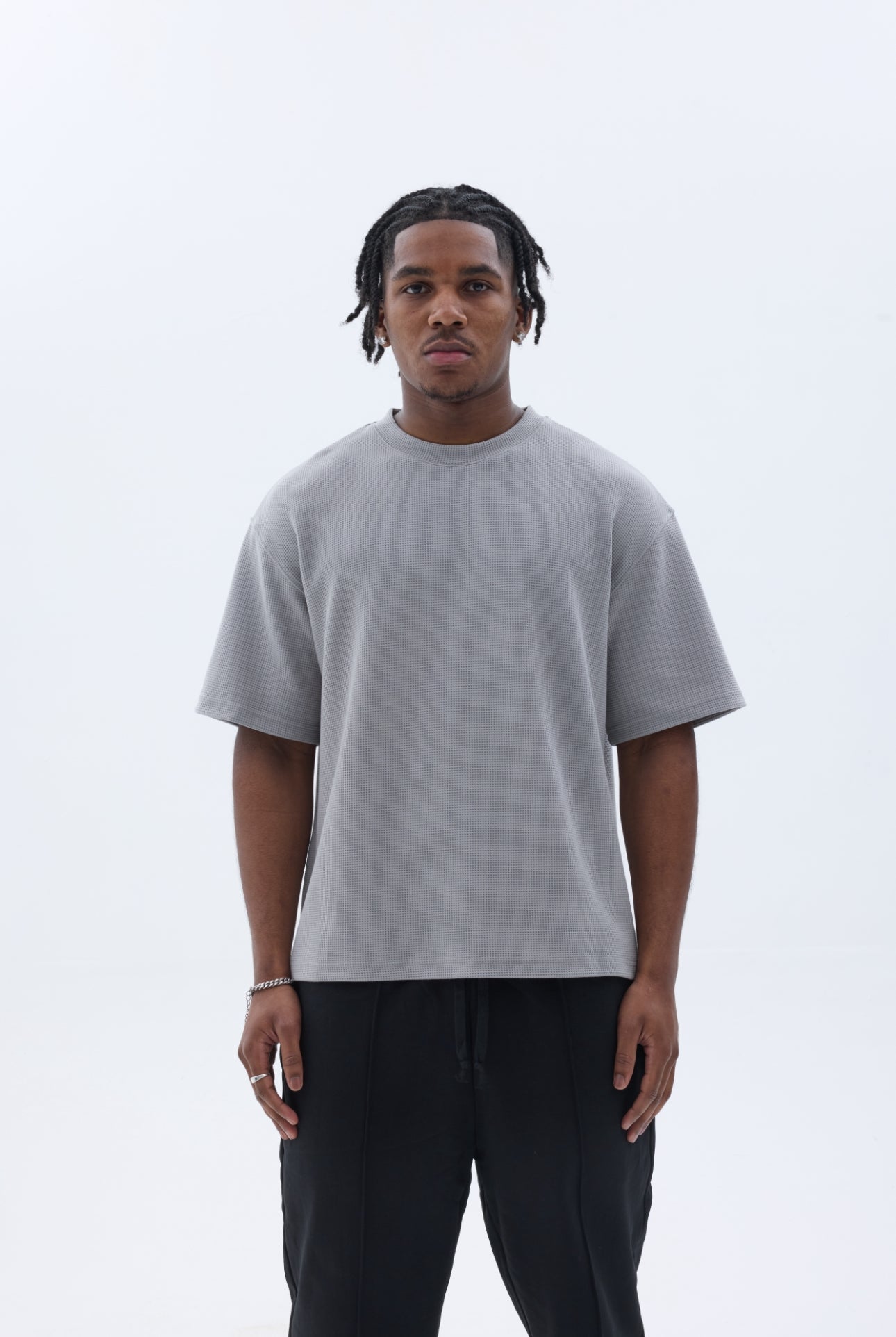 BLANCS WAFFLE KNIT S/S - GREY