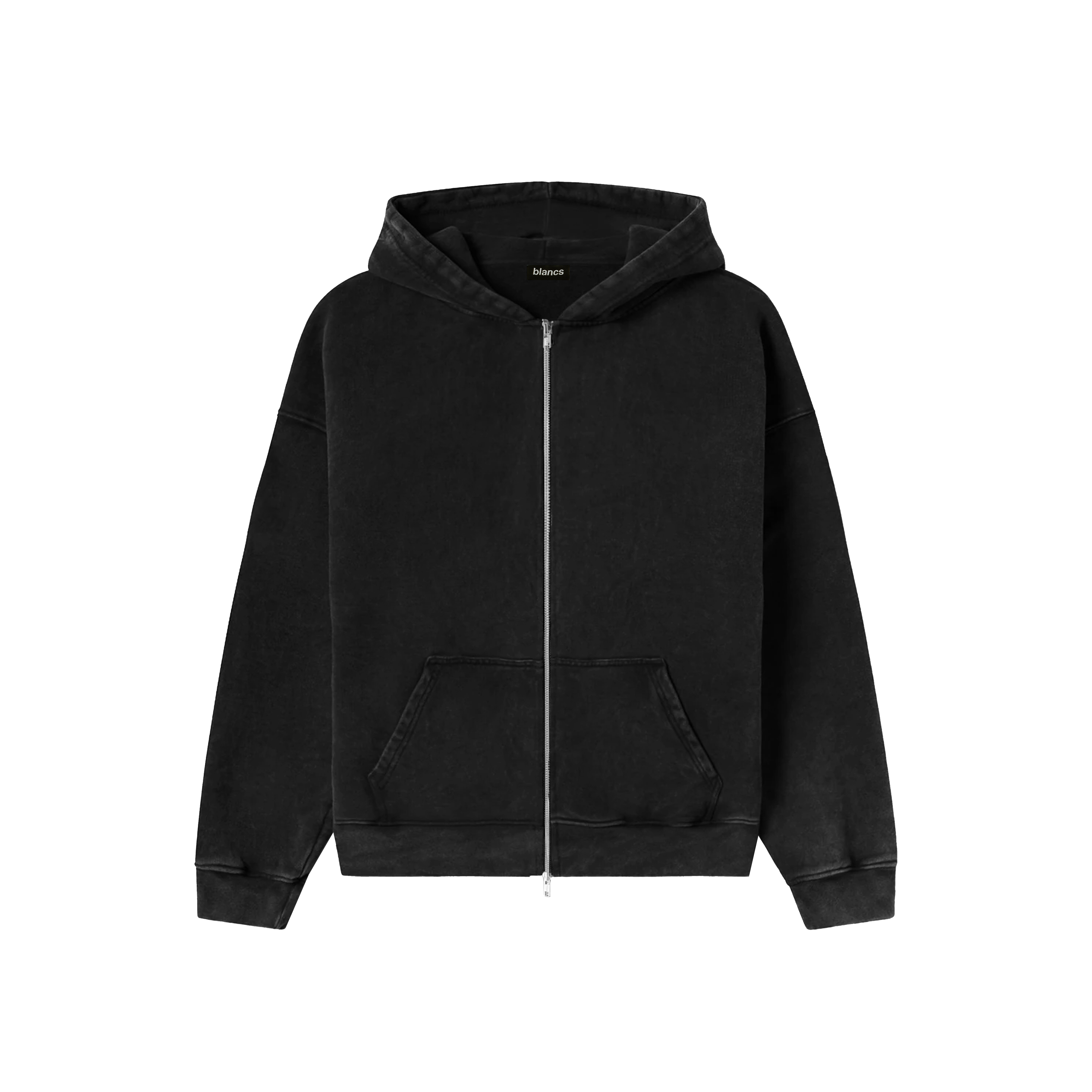 BLANCS ZIP HOODIE - WASHED BLACK