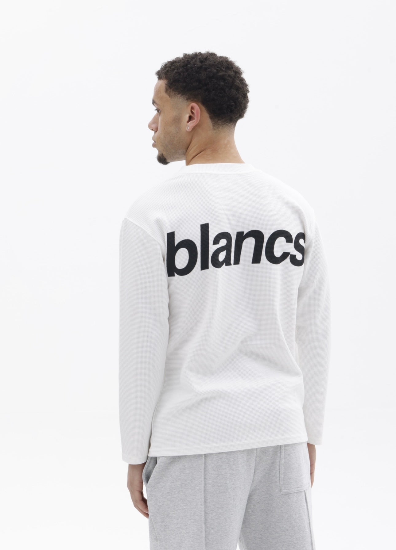 BLANCS WAFFLE KNIT L/S - WHITE