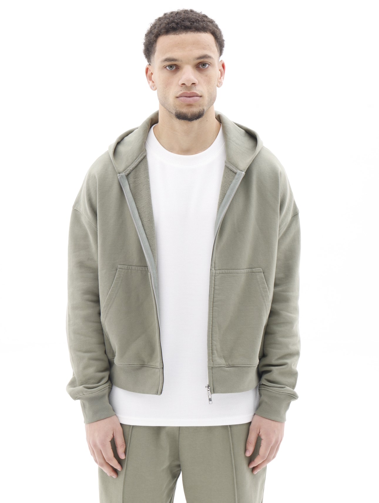 BLANCS ZIP HOODIE - KHAKI