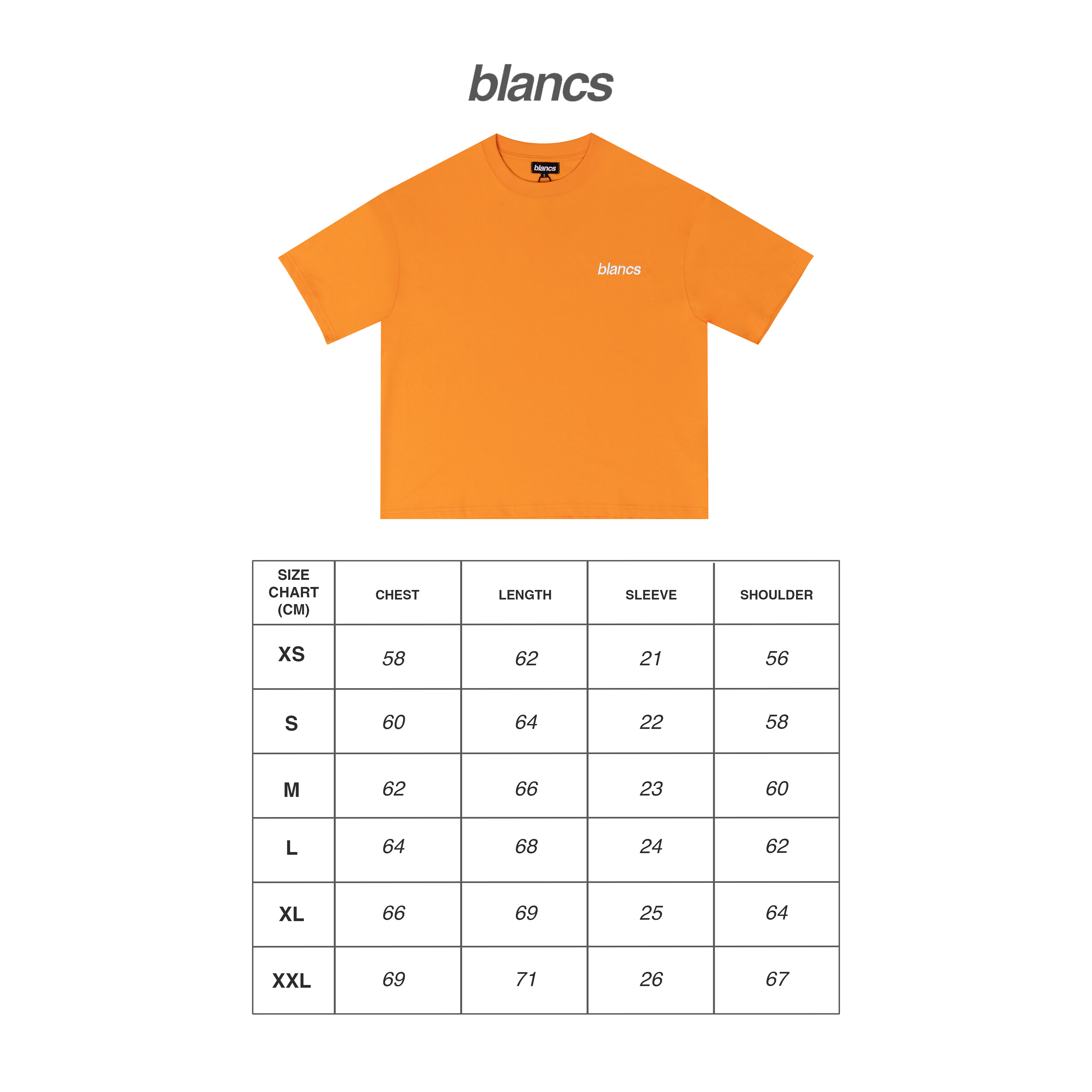 BLANCS CLASSIC LOGO TEE - ORANGE