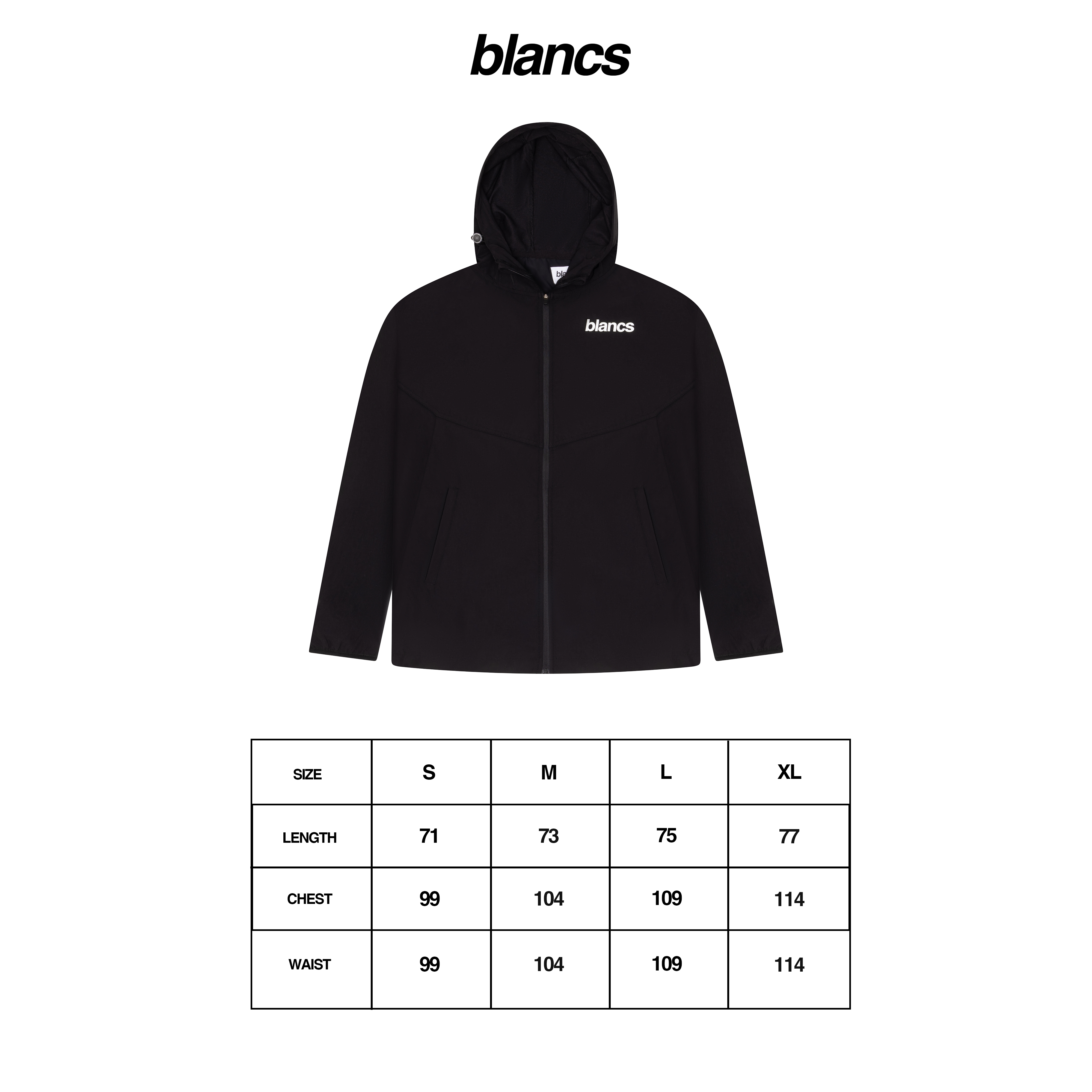 BLANCS MENS ACTIVEWEAR TRACK JACKET - BLACK