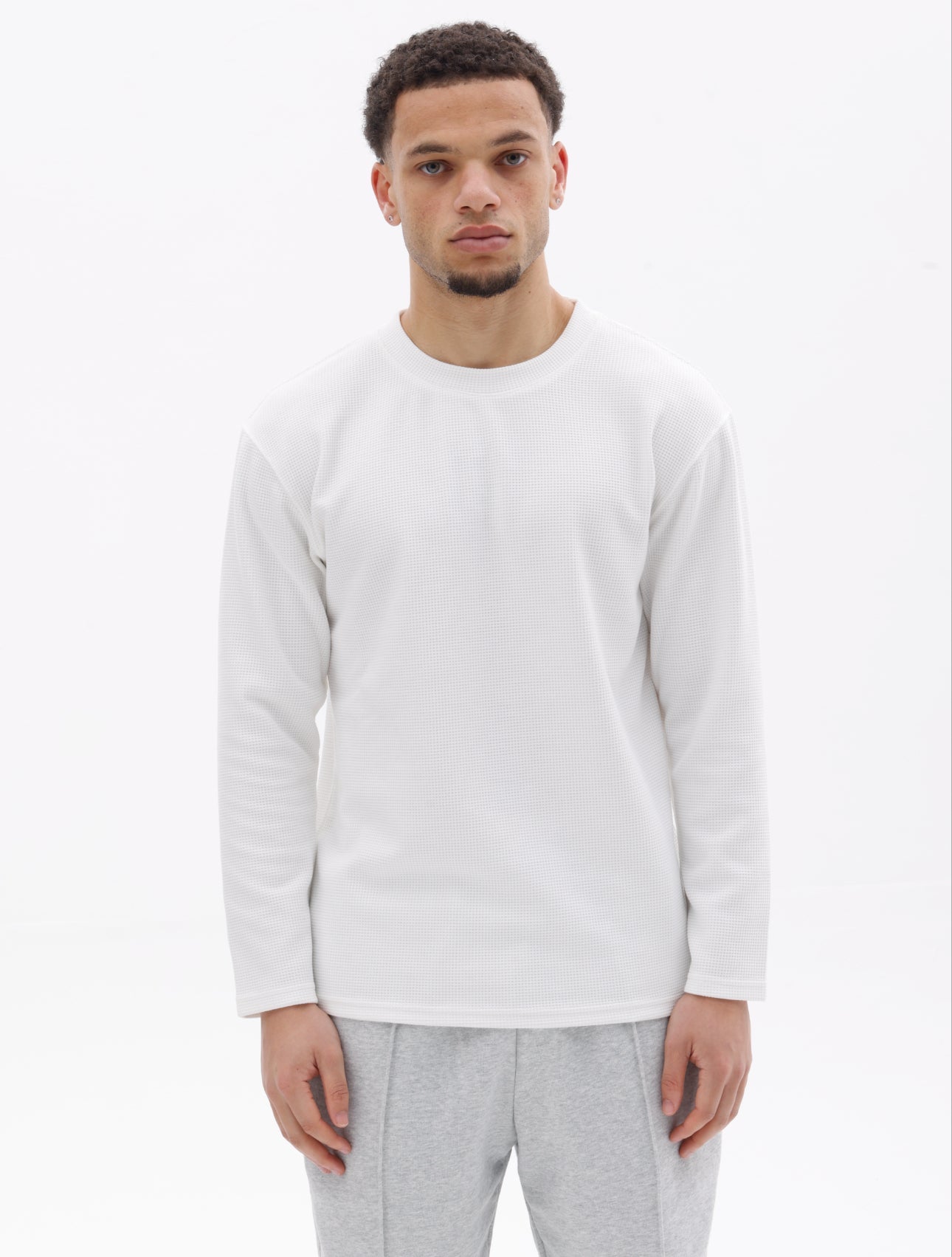 BLANCS WAFFLE KNIT L/S - WHITE