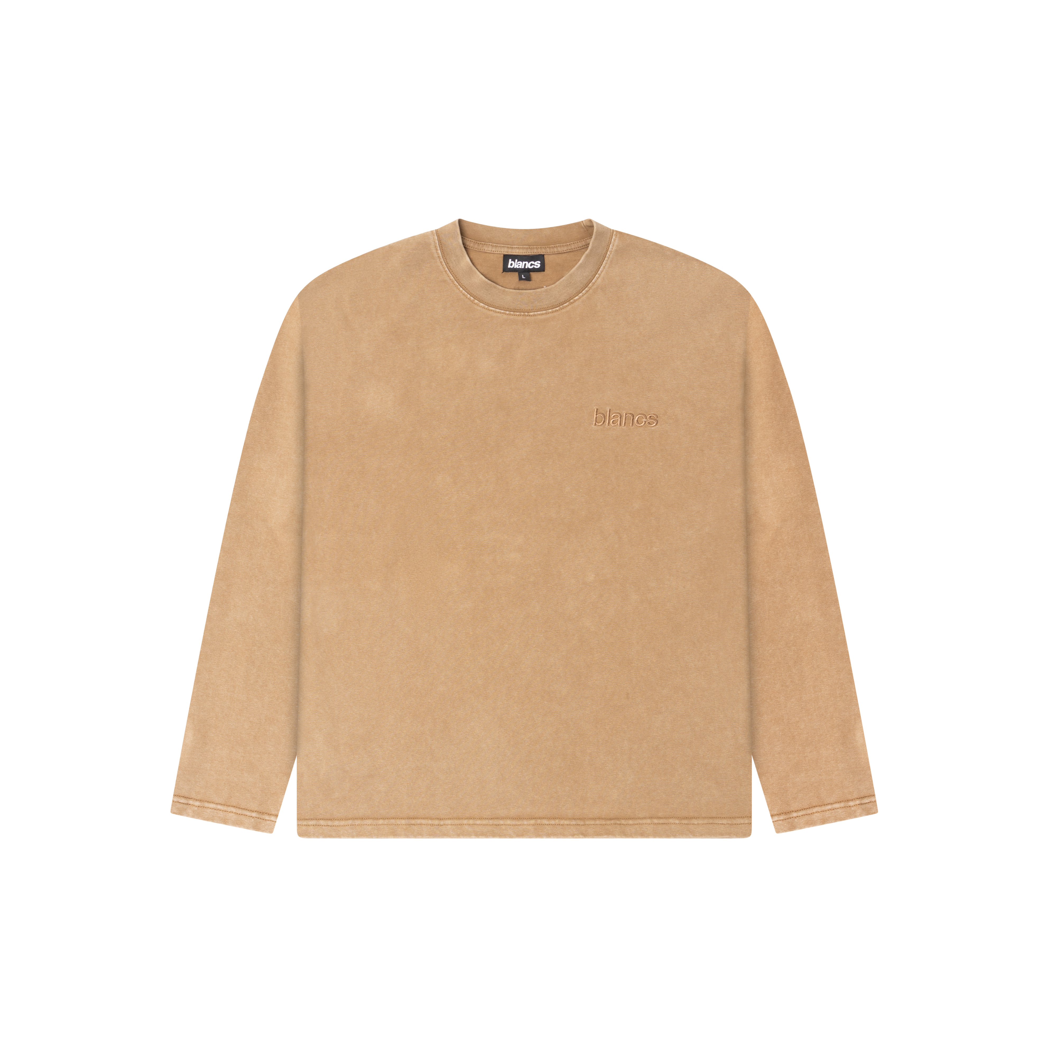 BLANCS WASHED TEE L/S - BROWN