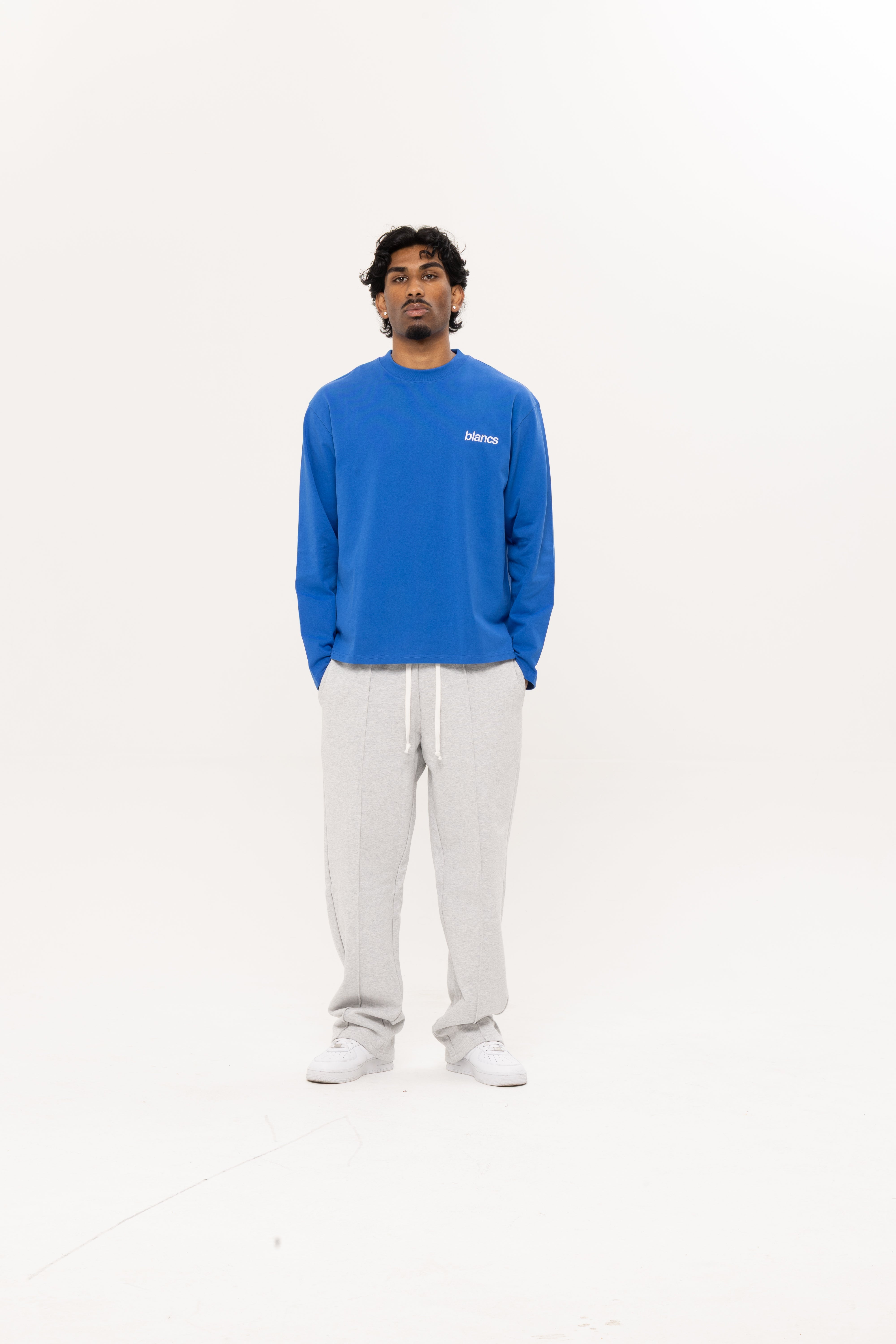 BLANCS CLASSIC LOGO TEE L/S - BLUE