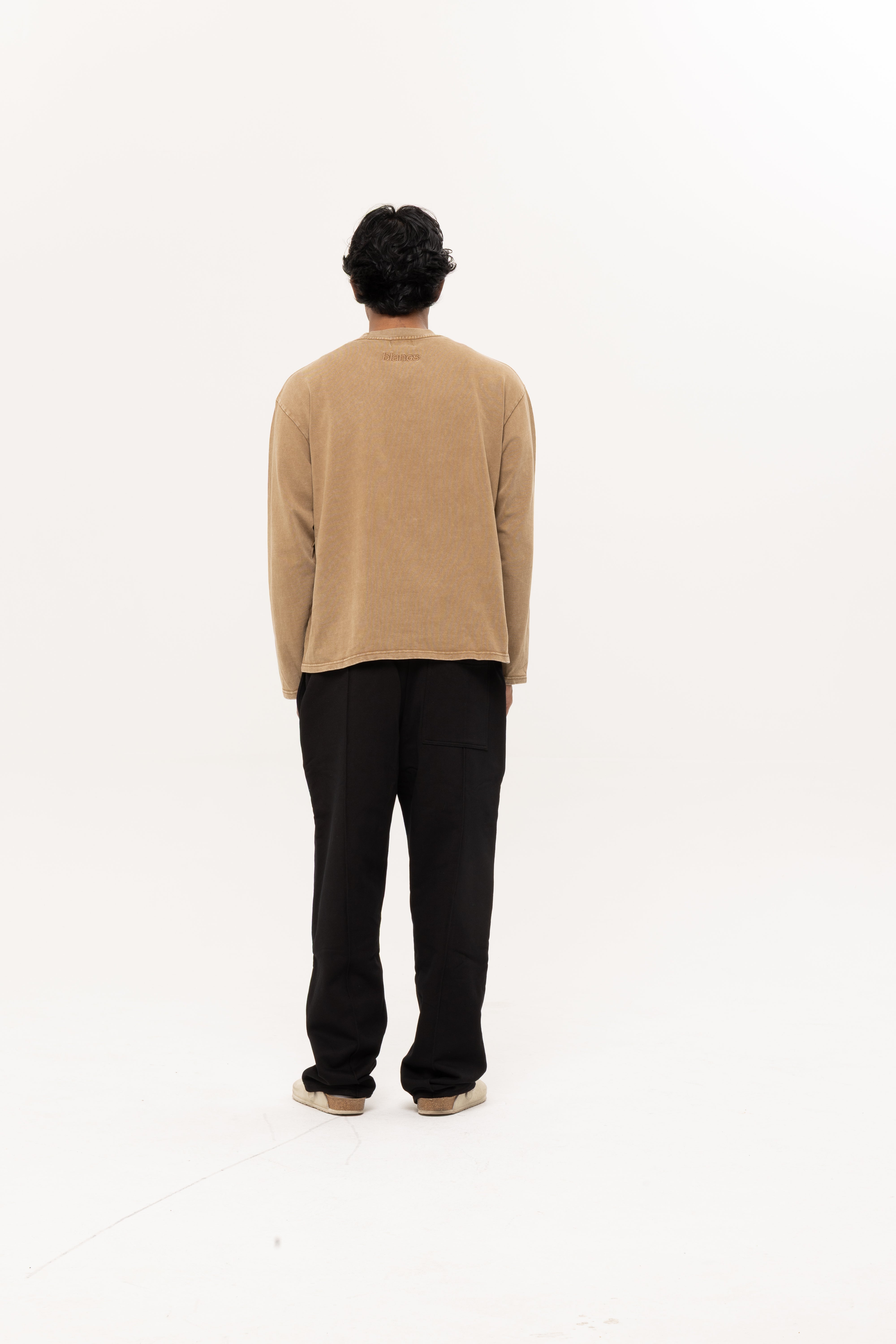 BLANCS WASHED TEE L/S - BROWN