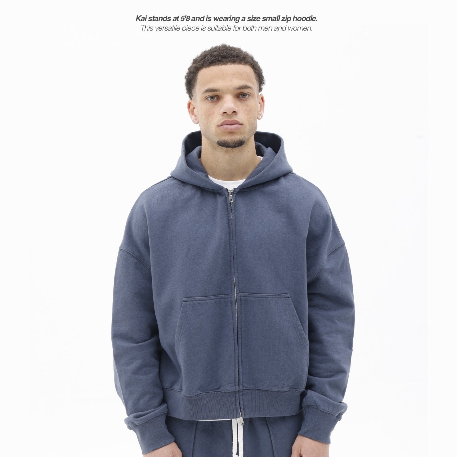 BLANCS ZIP HOODIE - NAVY