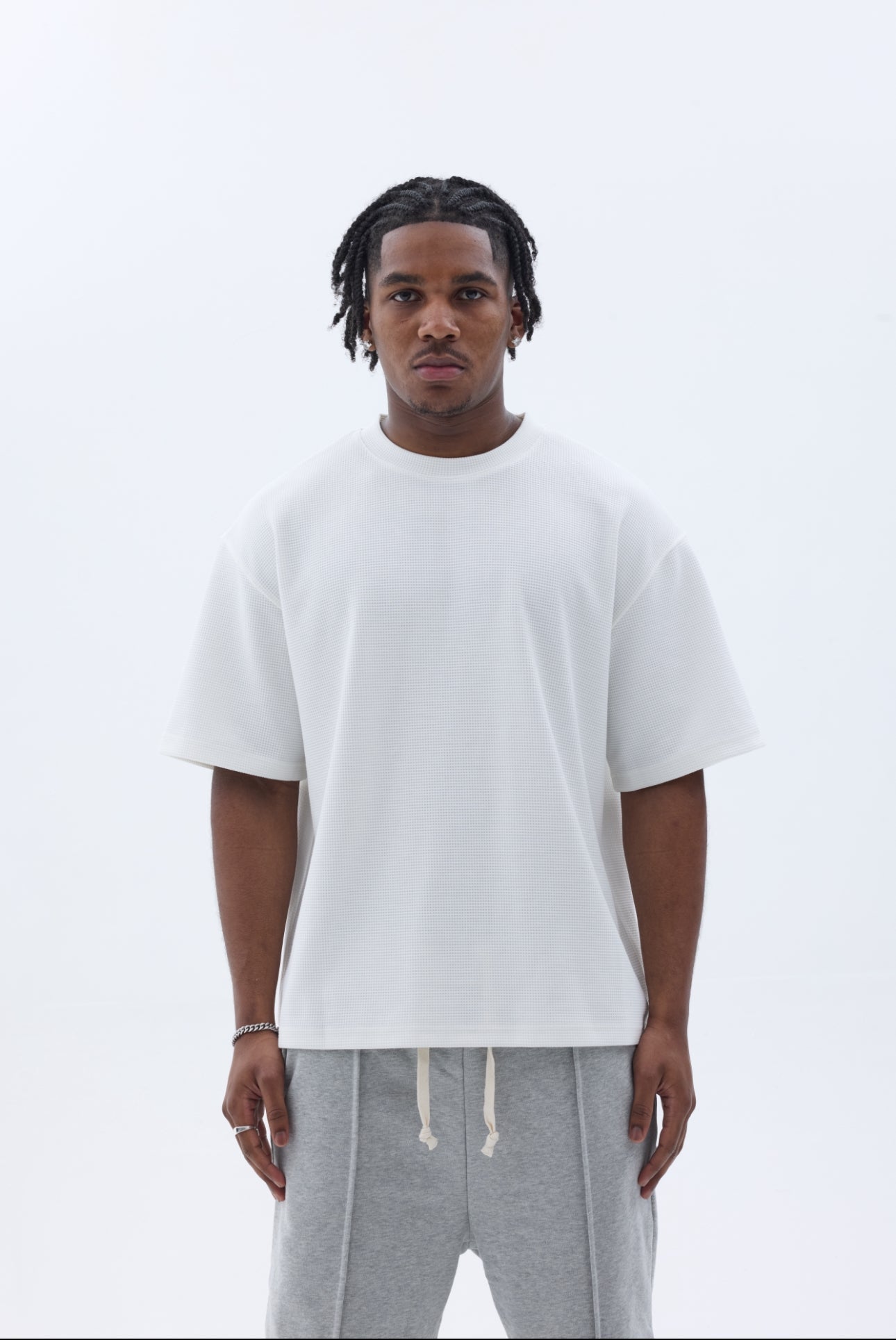 BLANCS WAFFLE KNIT S/S - WHITE