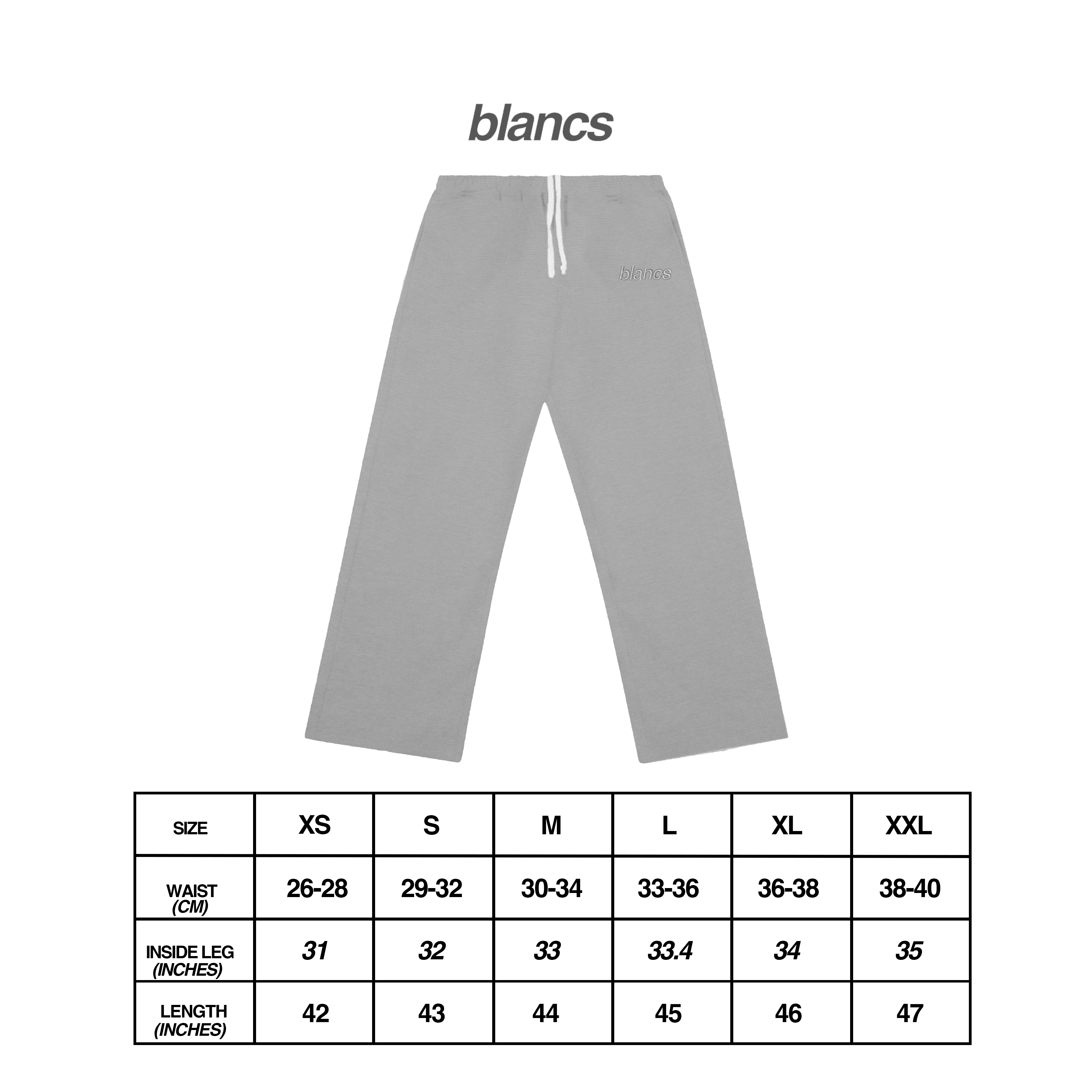 BLANCS WAFFLE KNIT JOGGERS - GREY