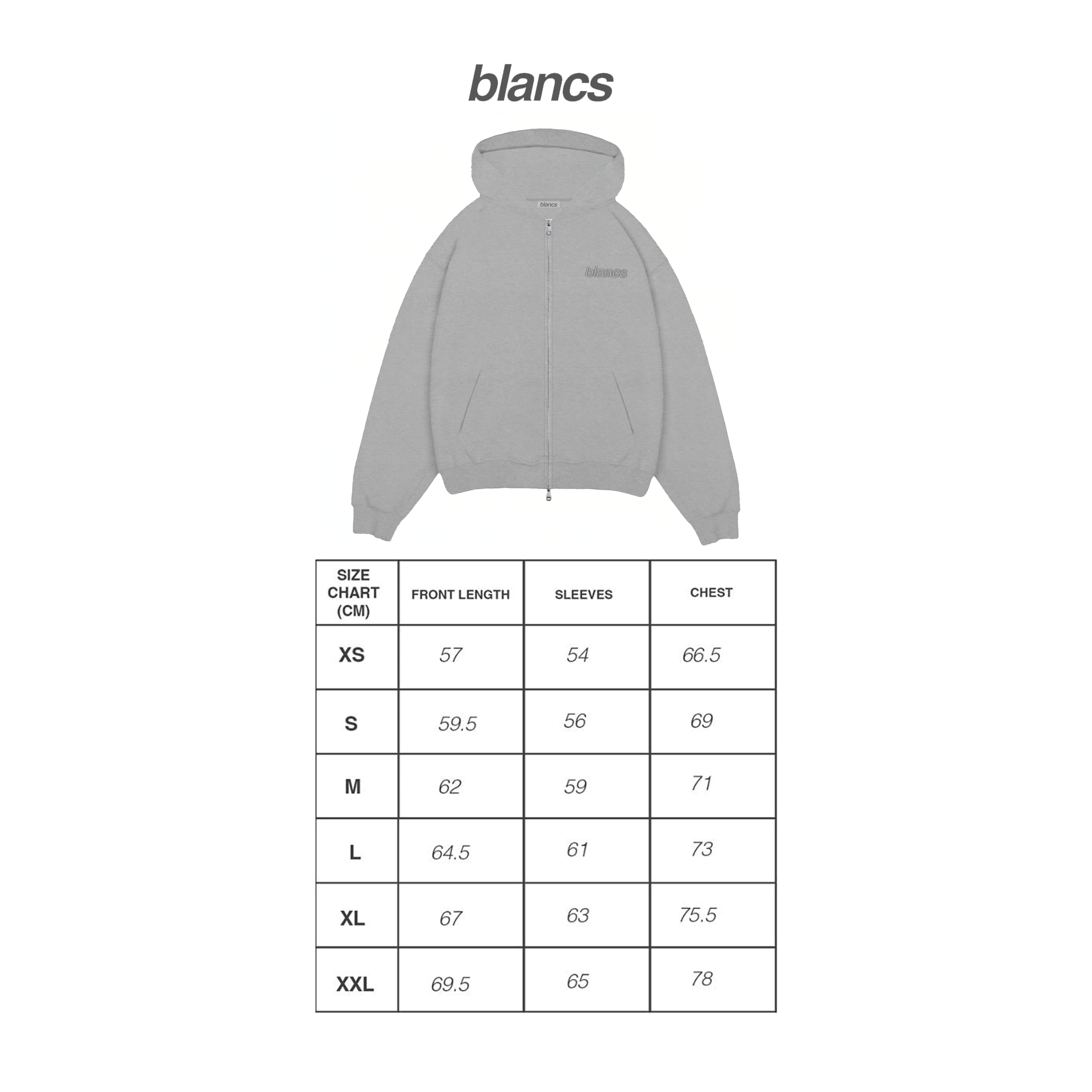 BLANCS WAFFLE KNIT ZIP UP - GREY