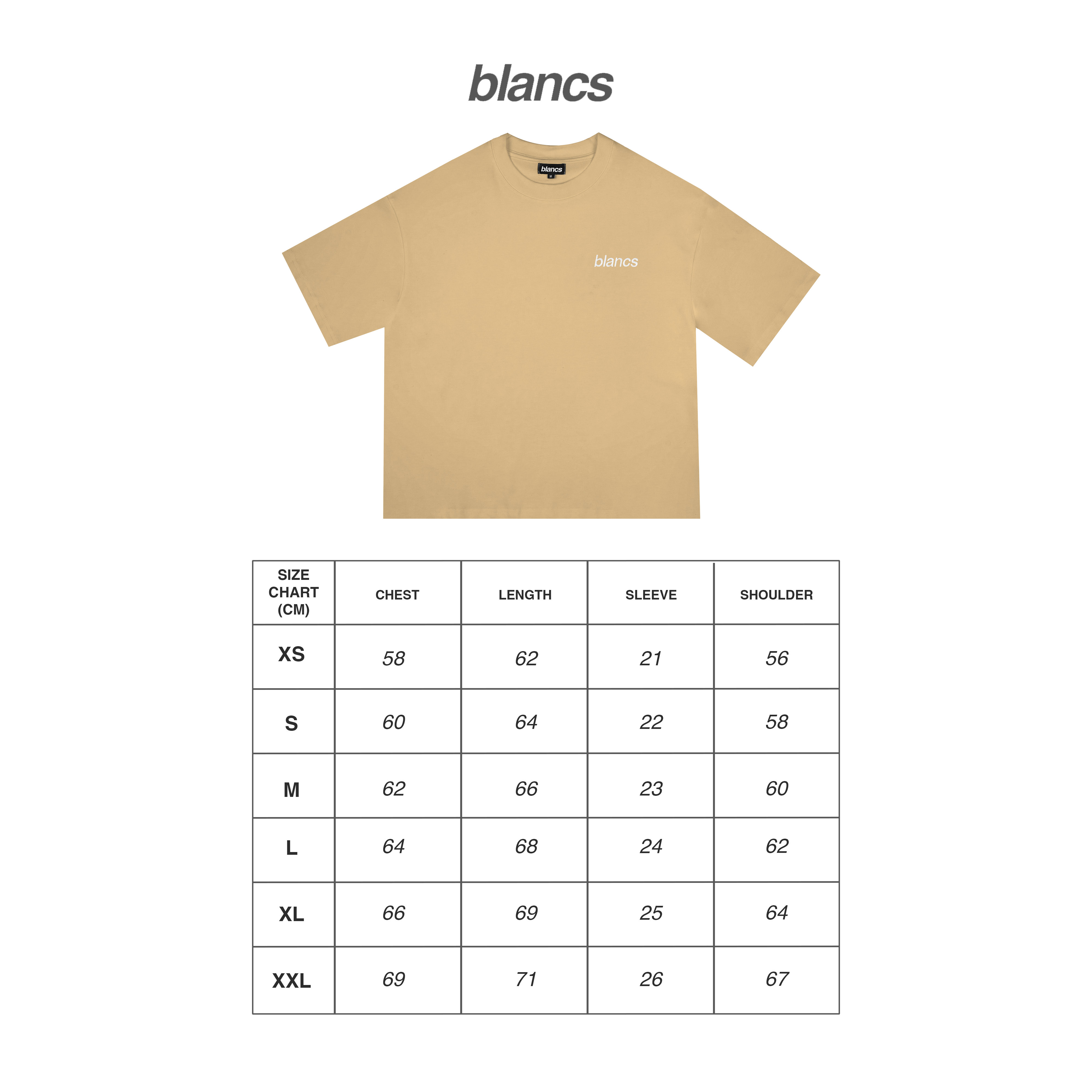 BLANCS CLASSIC LOGO TEE - SAND