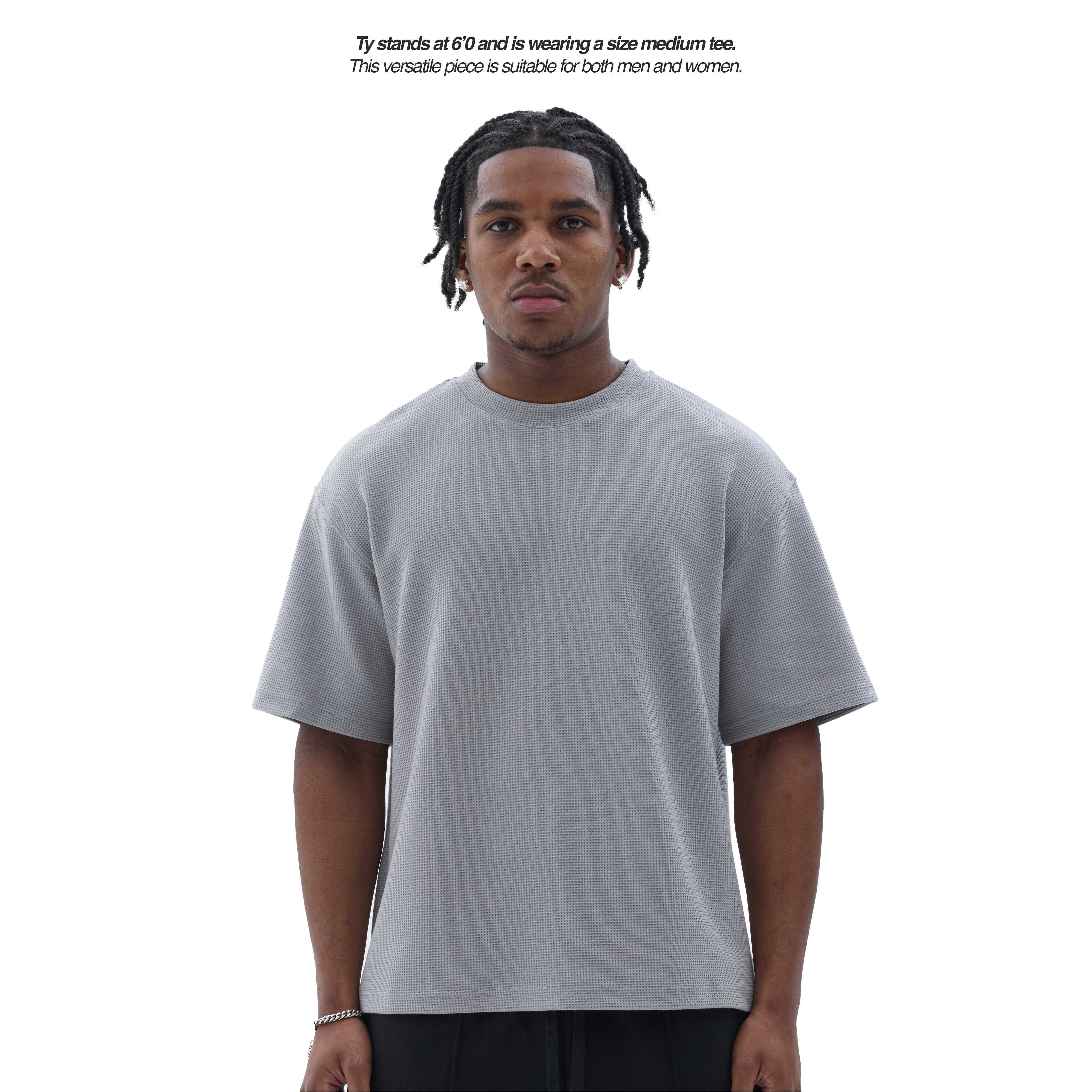 BLANCS WAFFLE KNIT S/S - BLACK