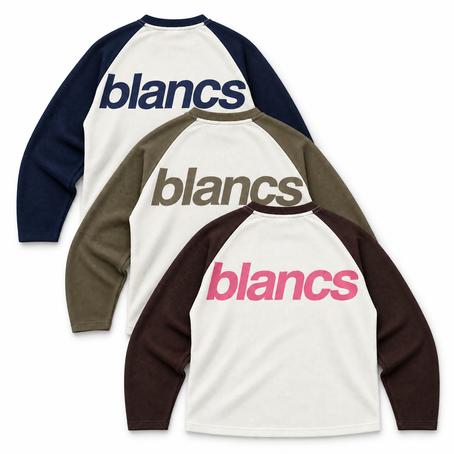 BLANCS RAGLAN WAFFLE KNIT - 3 PACK