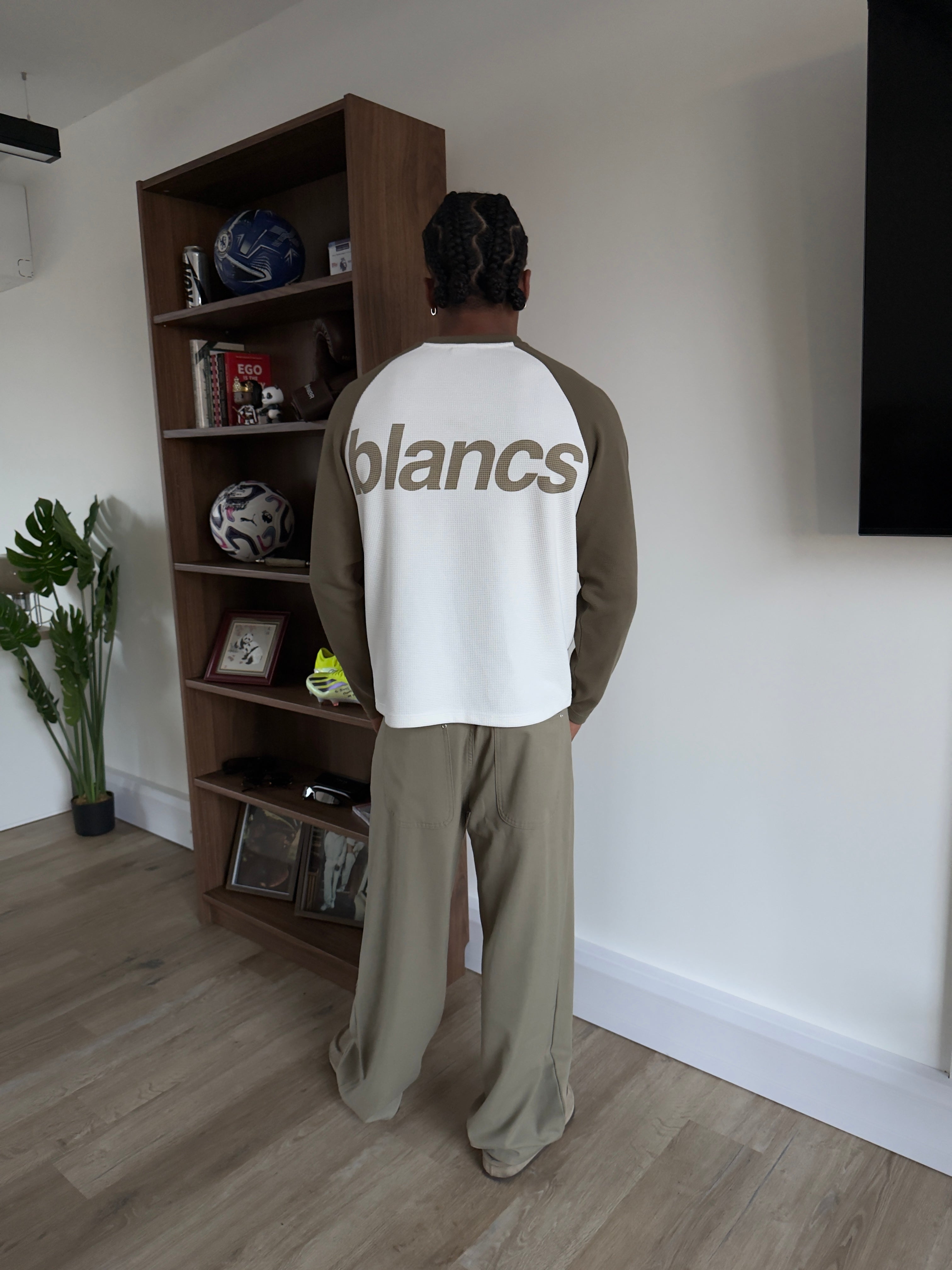 BLANCS RAGLAN WAFFLE KNIT - KHAKI