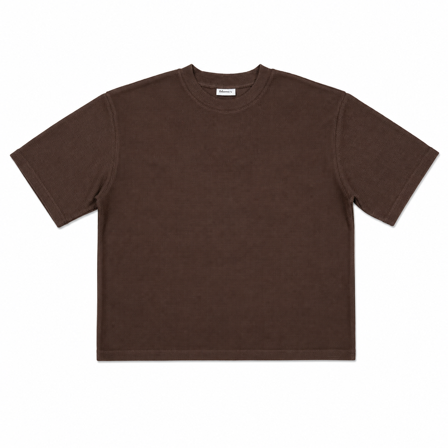 BLANCS WAFFLE KNIT S/S - BROWN
