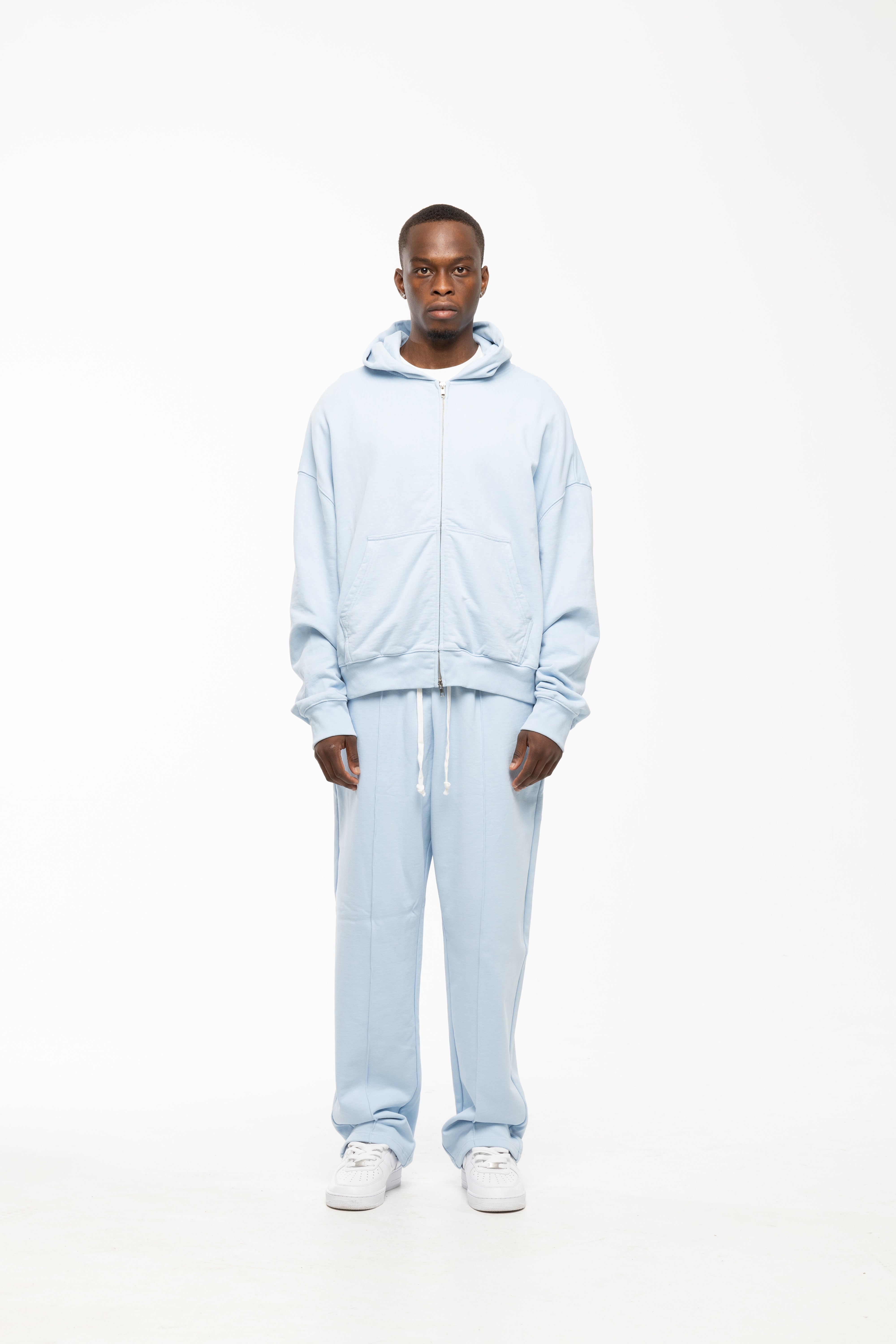 BLANCS ZIP HOODIE - BABY BLUE
