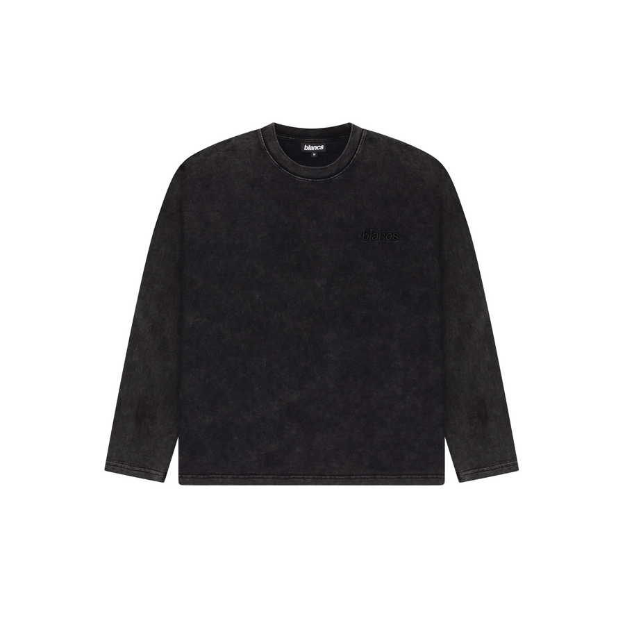 BLANCS WASHED TEE L/S - BLACK