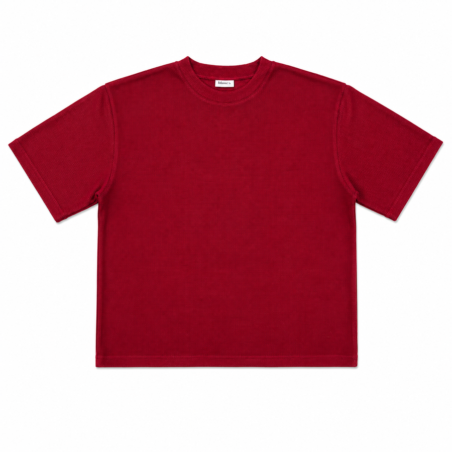 BLANCS WAFFLE KNIT S/S - BURGUNDY
