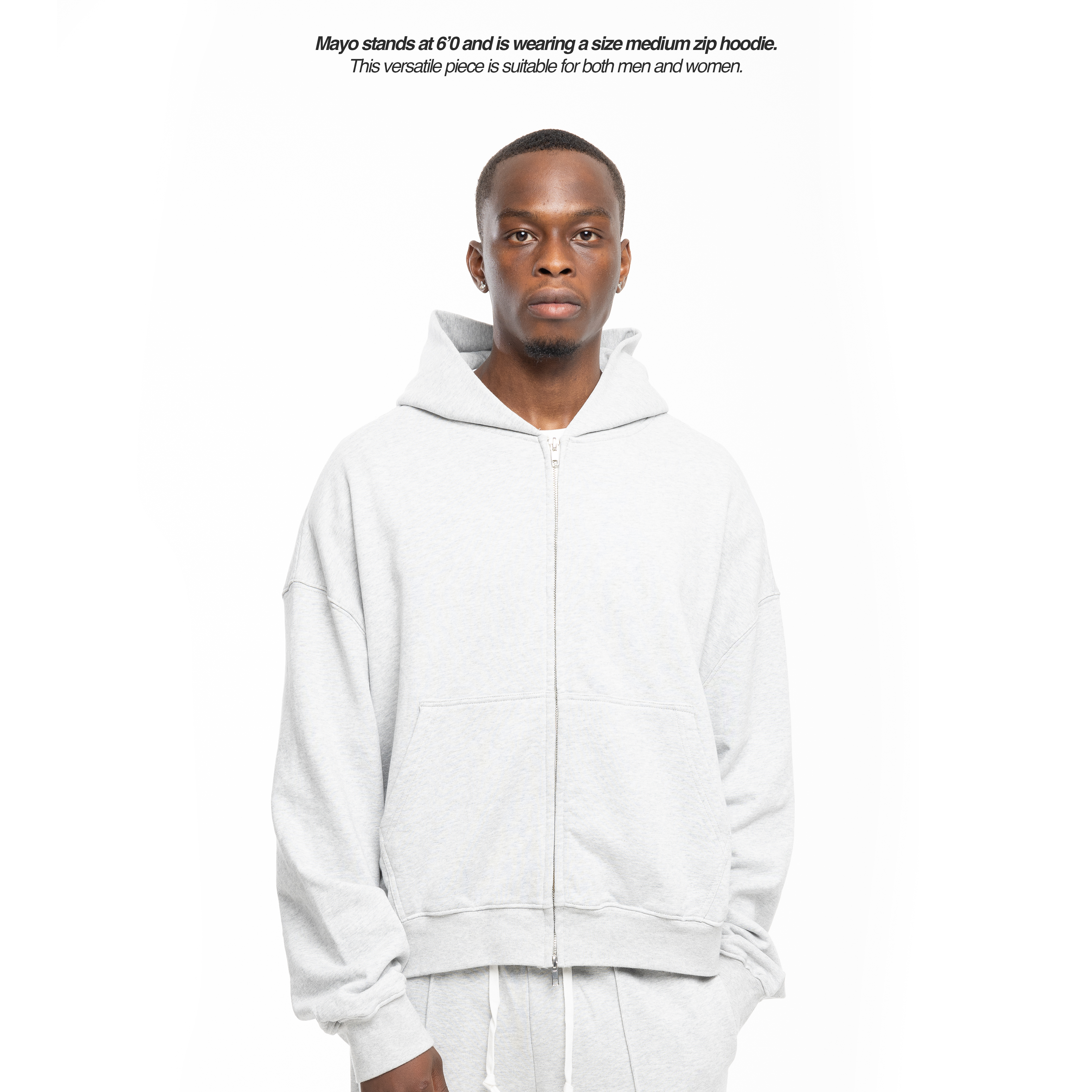 BLANCS ZIP HOODIE - BABY BLUE