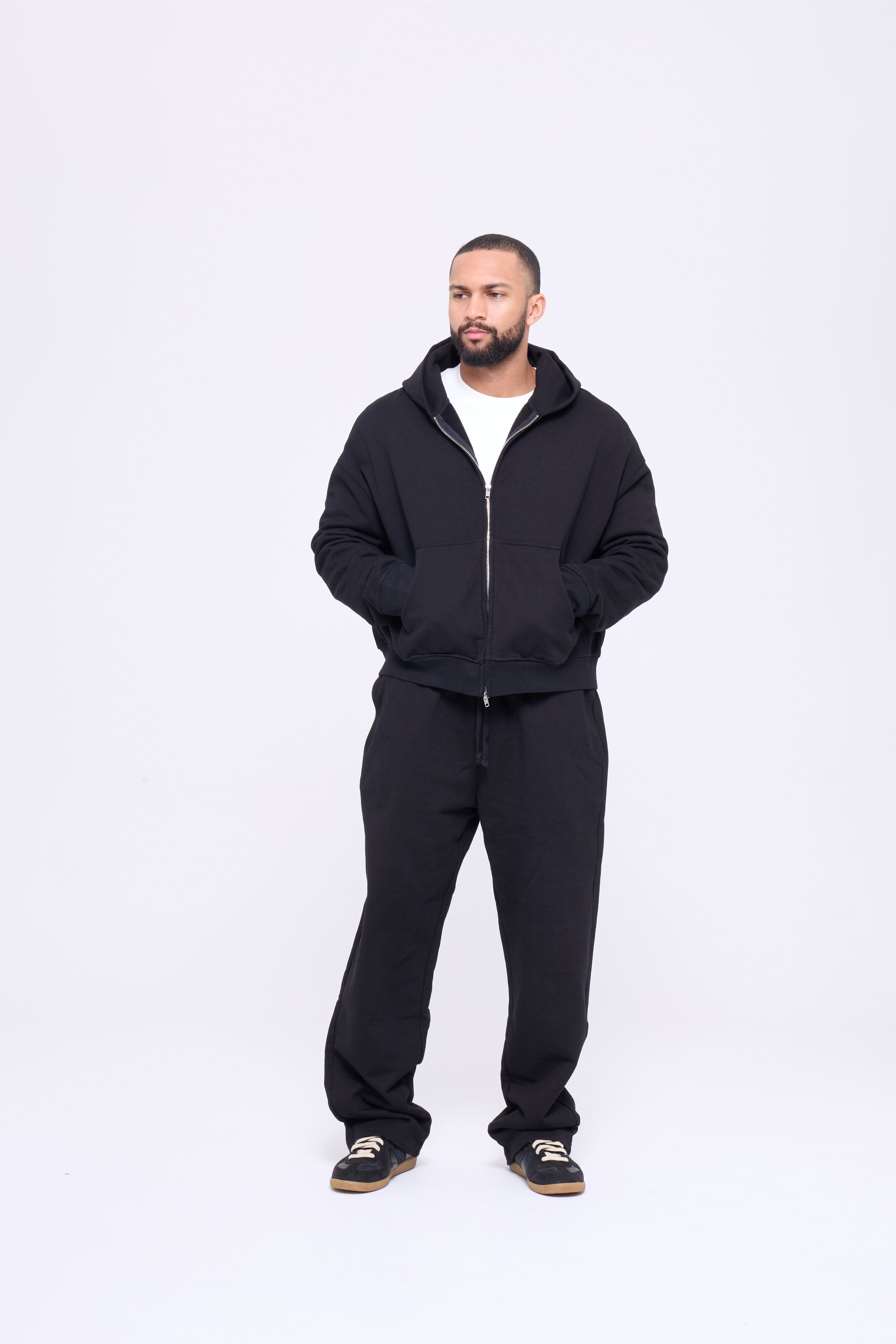 BLANCS ZIP HOODIE V2 - BLACK
