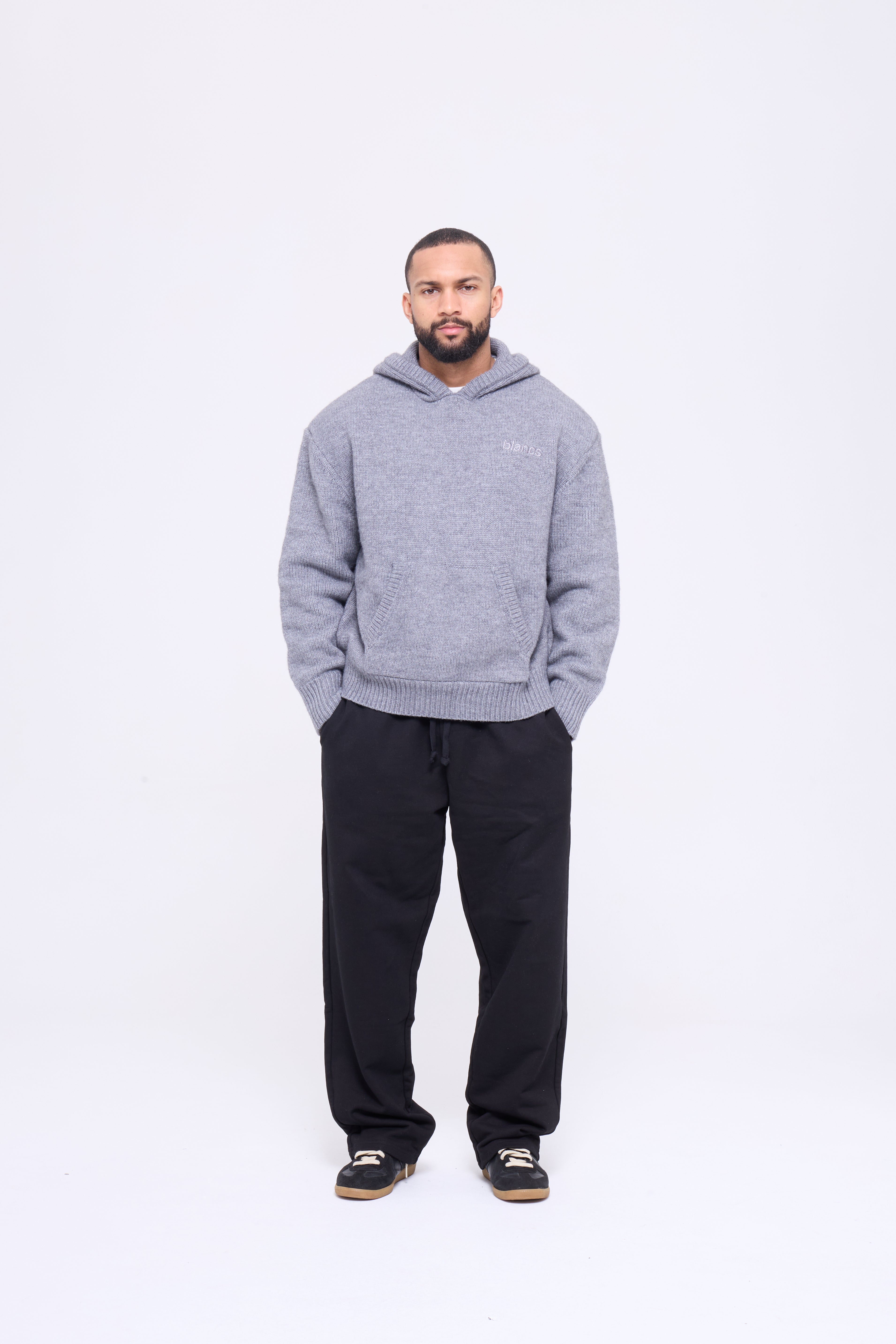 BLANCS KNITWEAR HOODIE - GREY