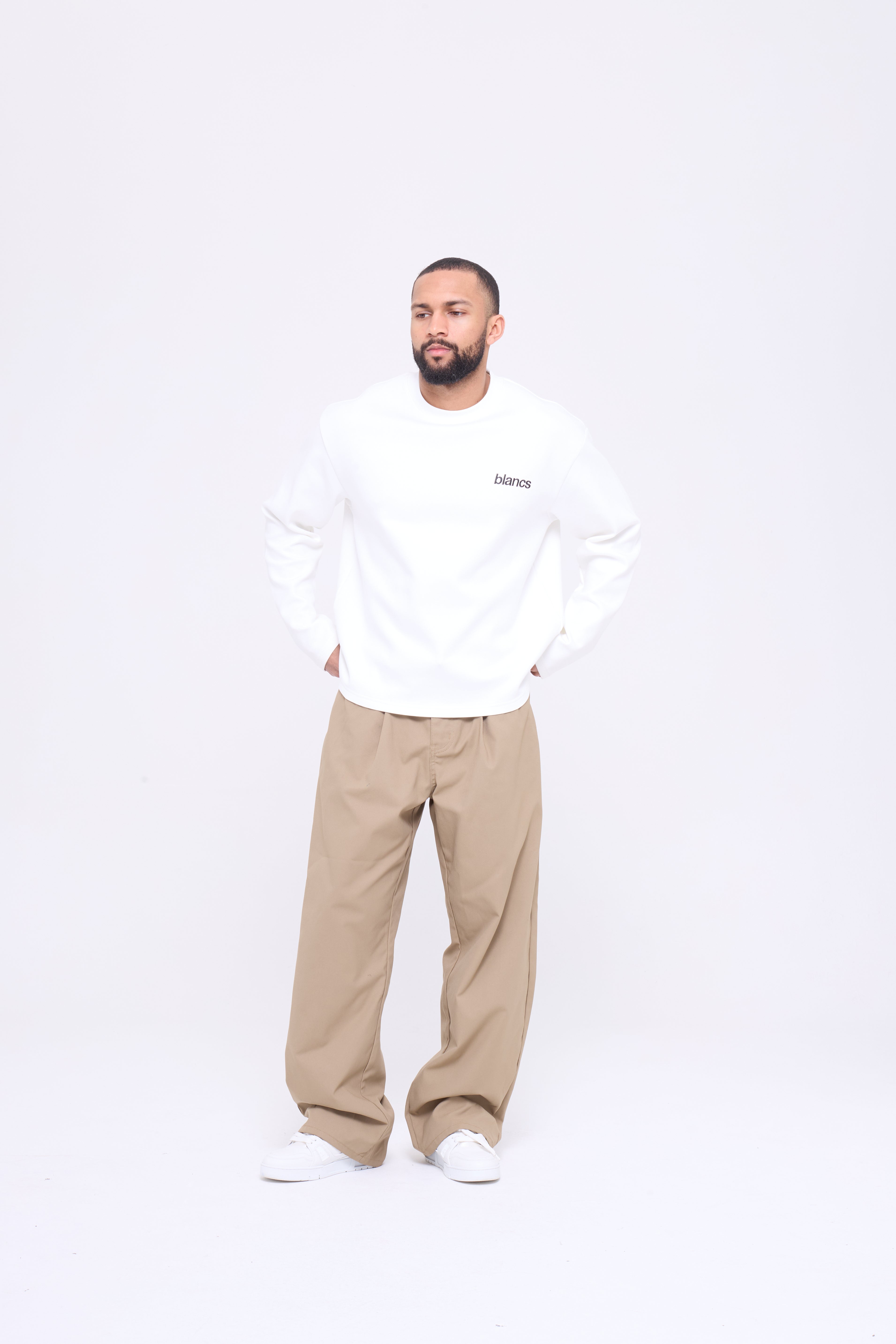 BLANCS CLASSIC LOGO L/S - WHITE