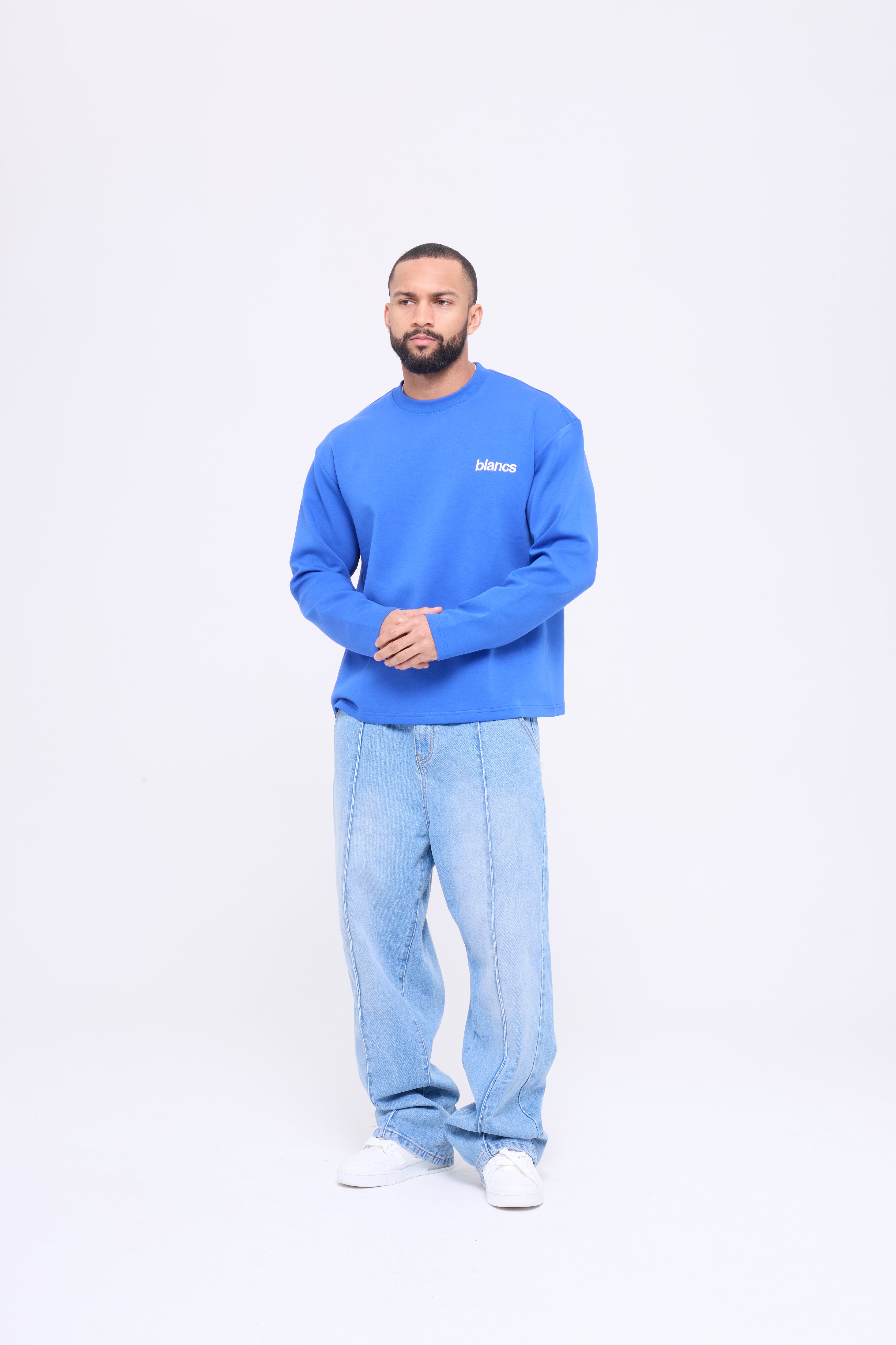 BLANCS CLASSIC LOGO TEE L/S - BLUE
