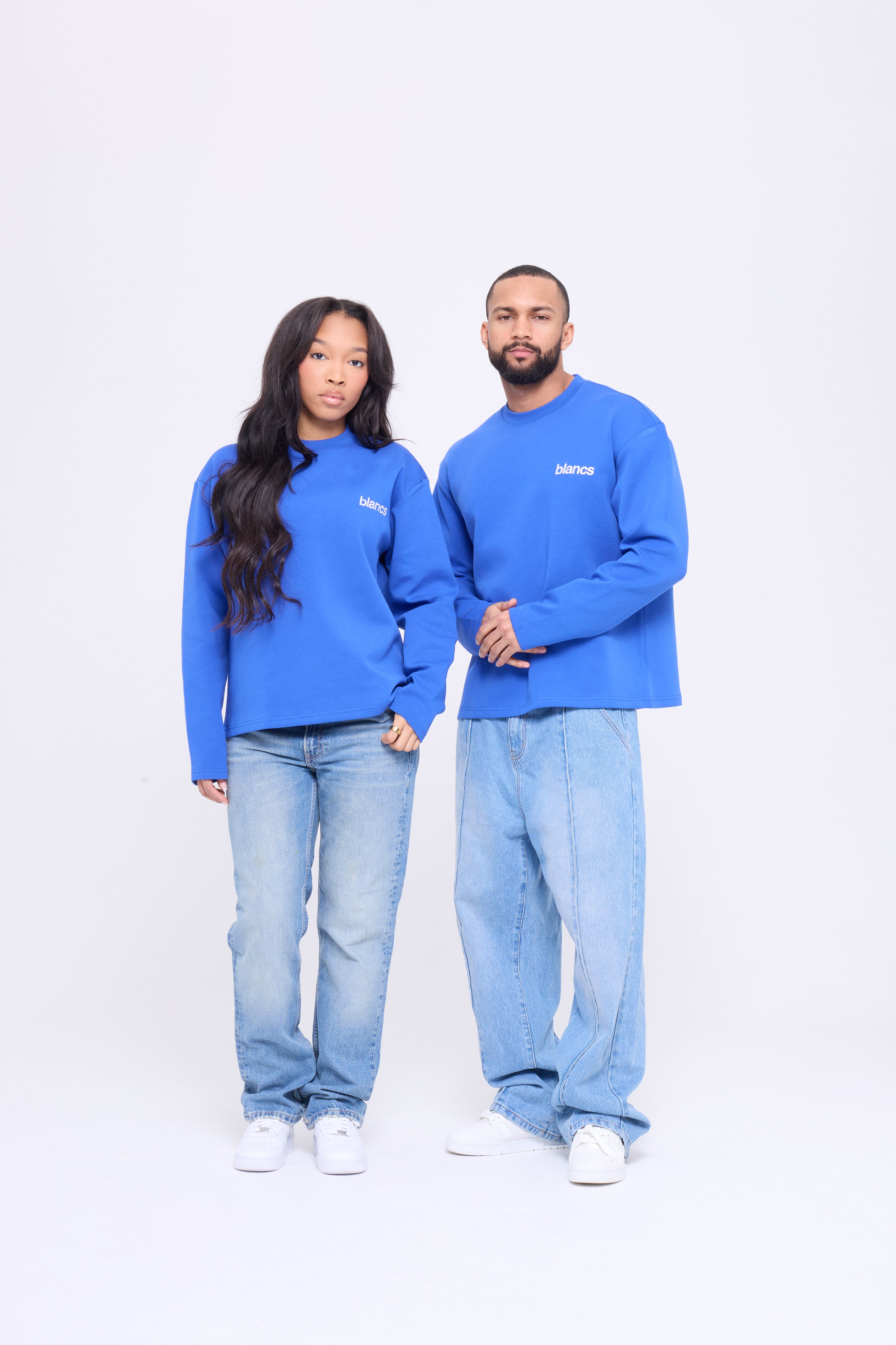 BLANCS CLASSIC LOGO TEE L/S - BLUE