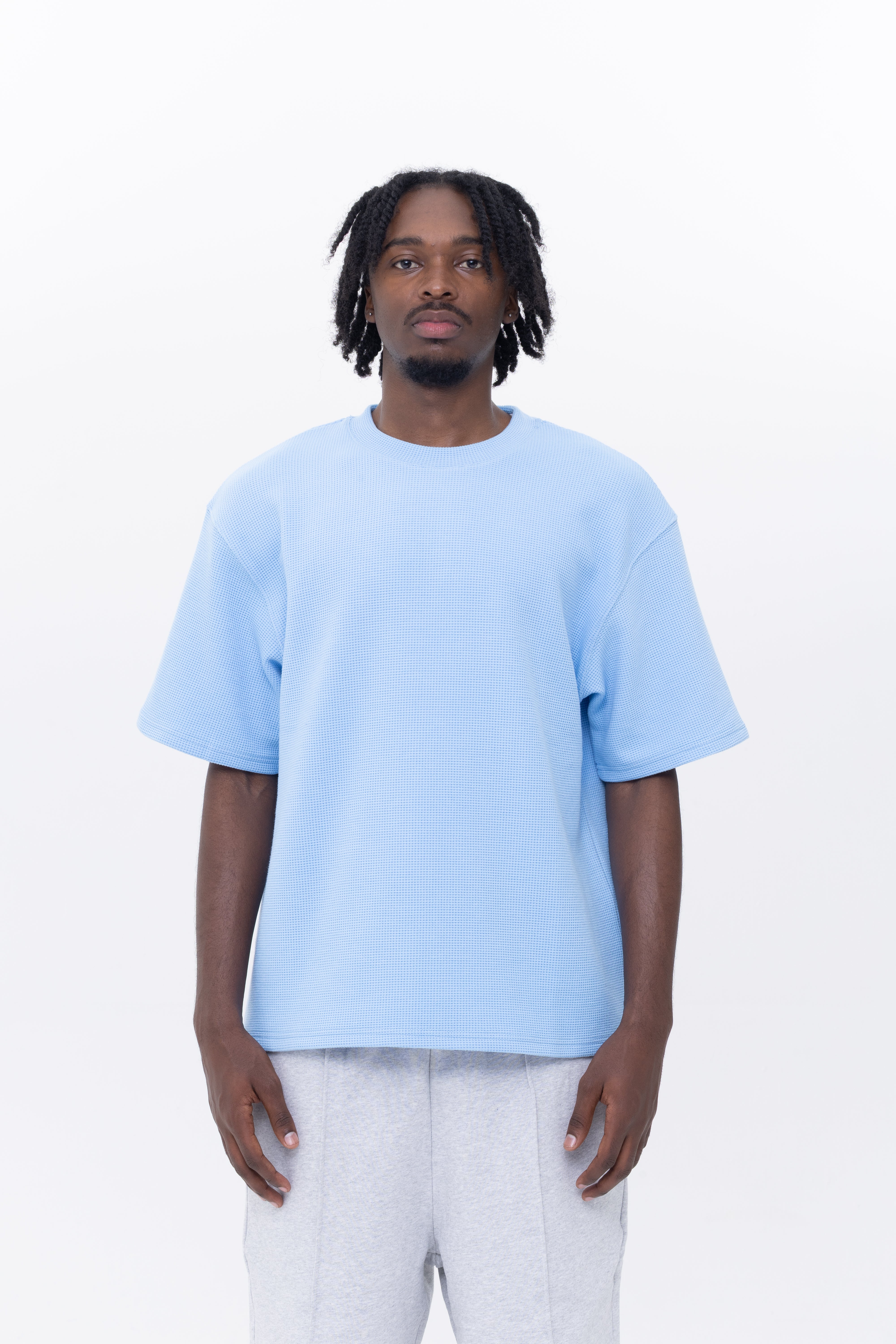 BLANCS WAFFLE KNIT S/S - BABY BLUE