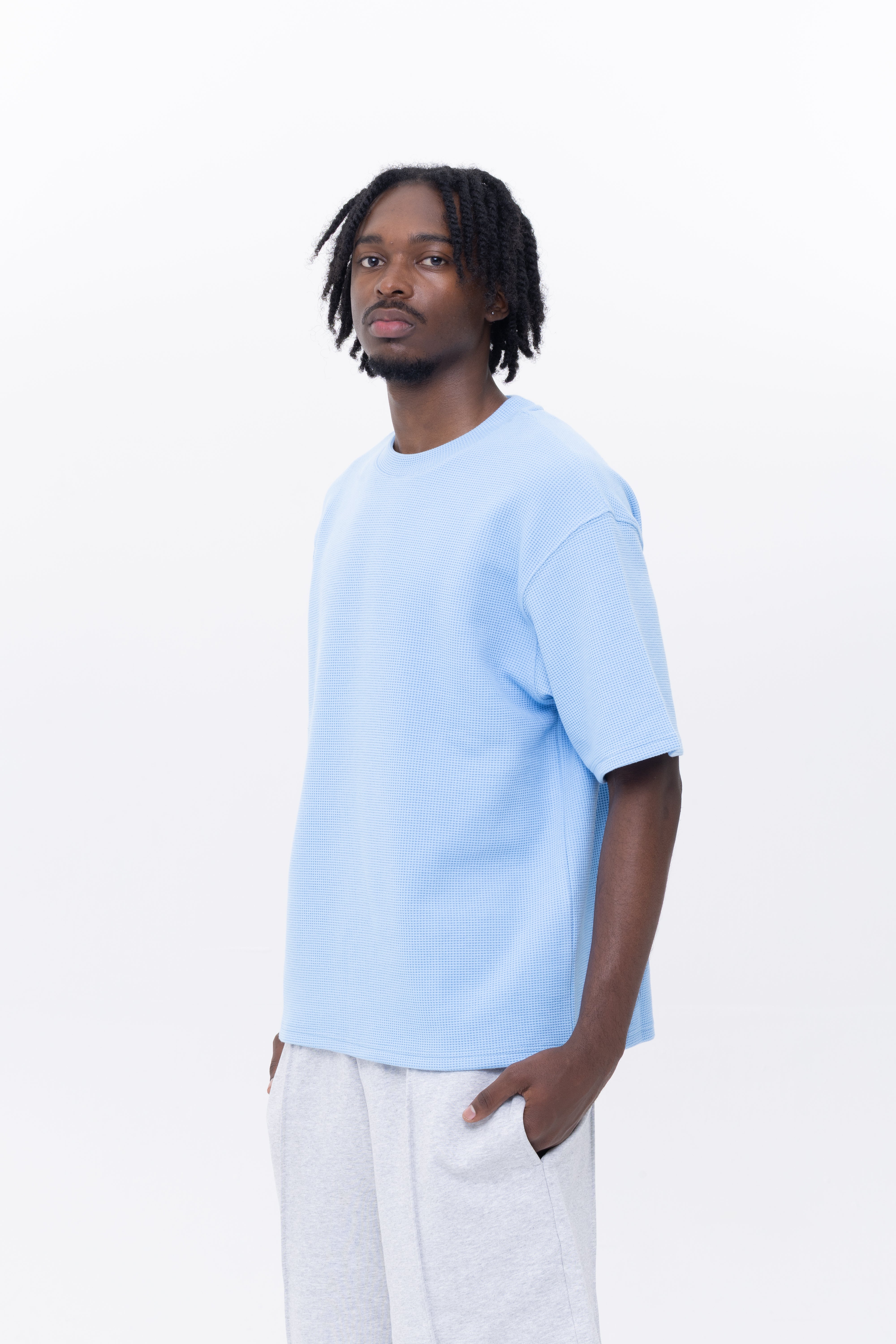 BLANCS WAFFLE KNIT S/S - BABY BLUE
