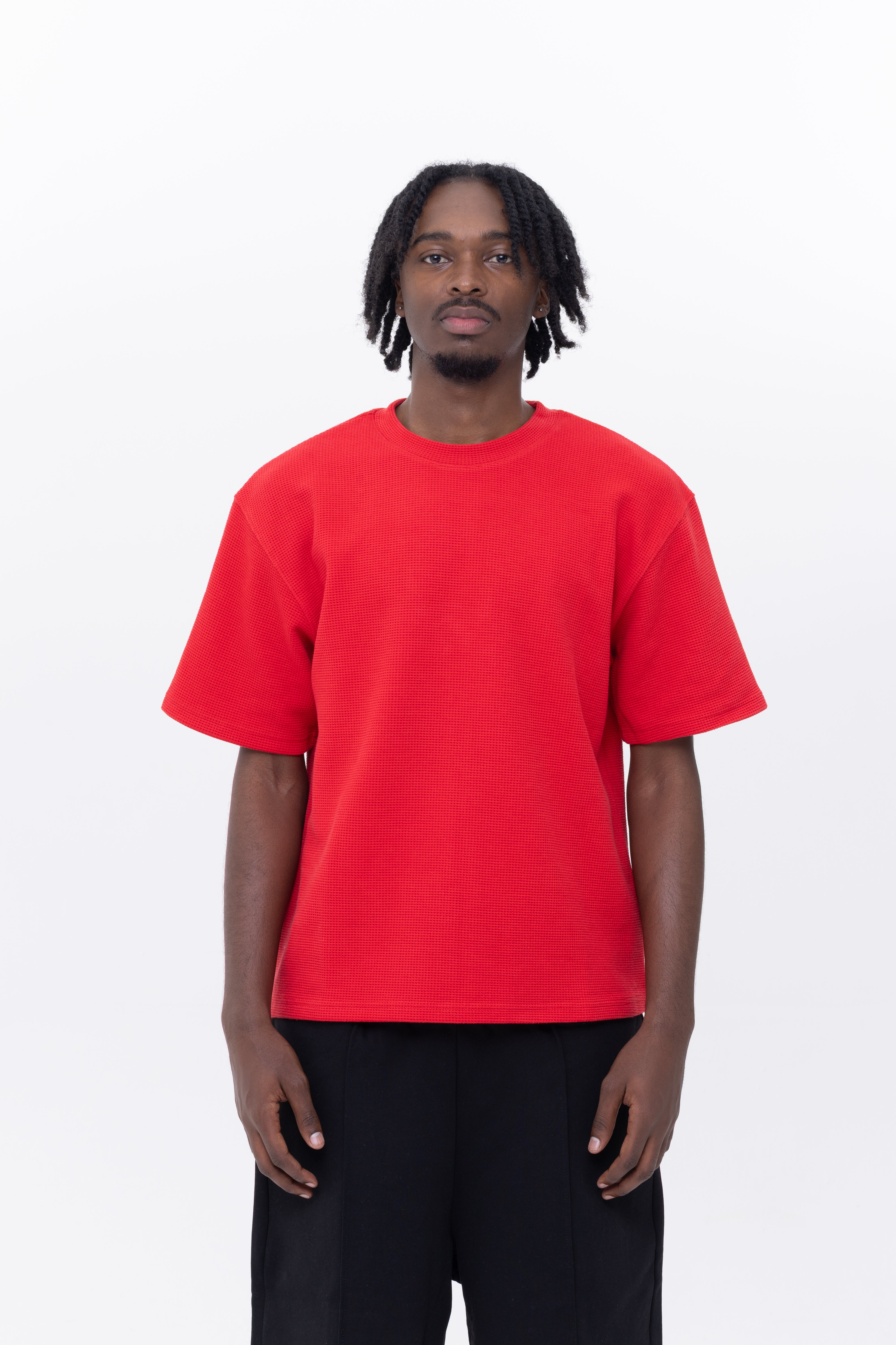 BLANCS WAFFLE KNIT S/S - RED