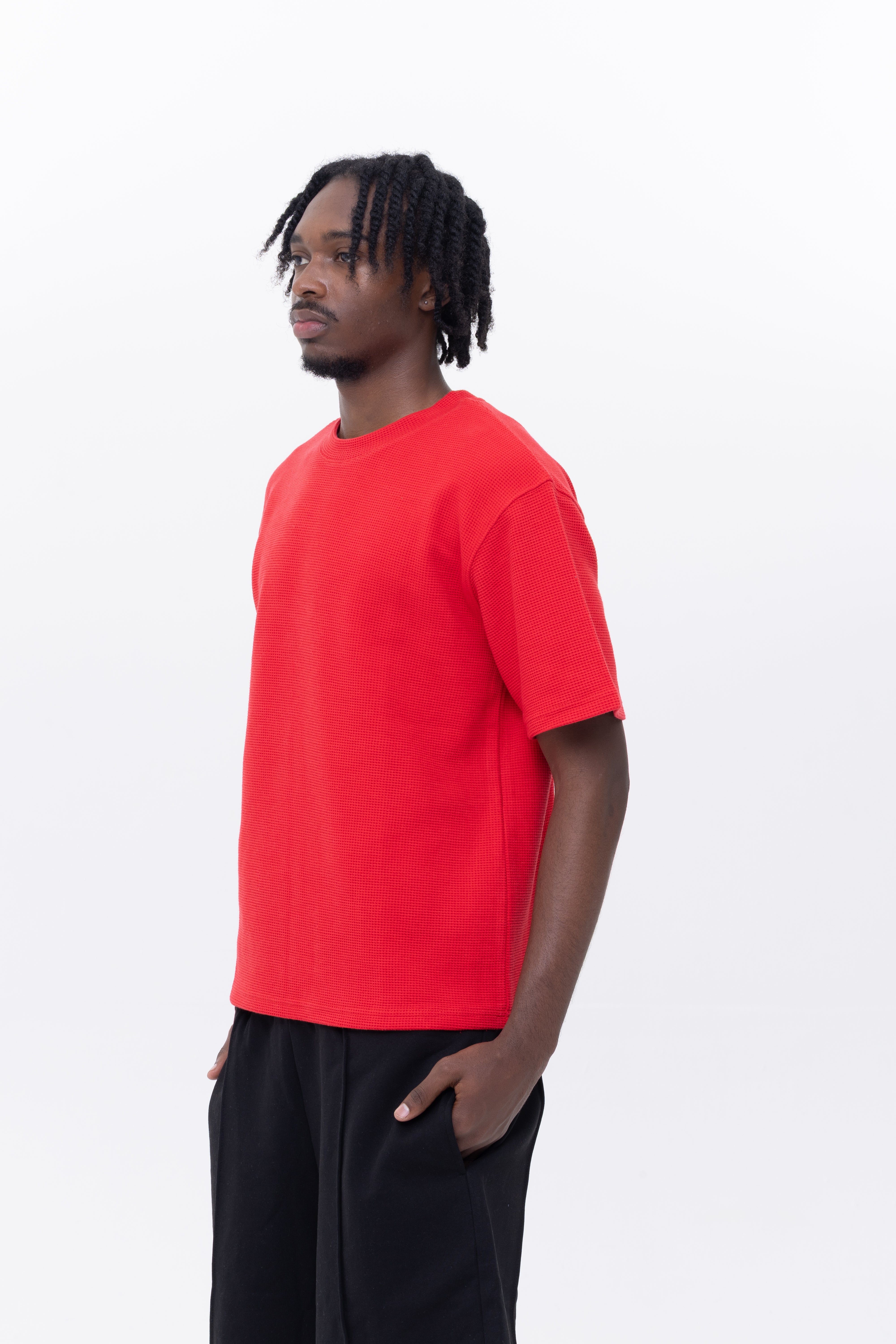 BLANCS WAFFLE KNIT S/S - RED