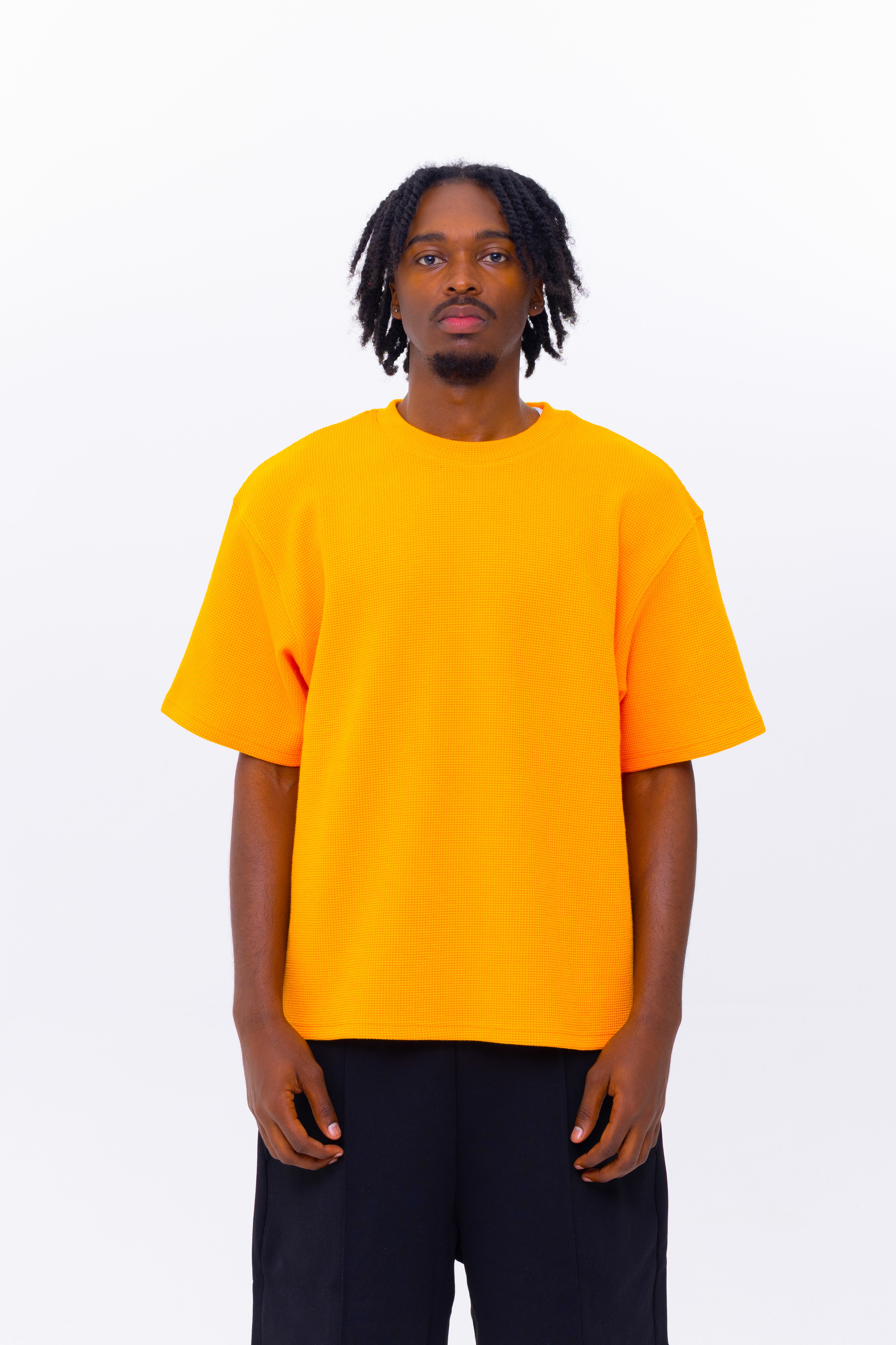 BLANCS WAFFLE KNIT S/S - ORANGE