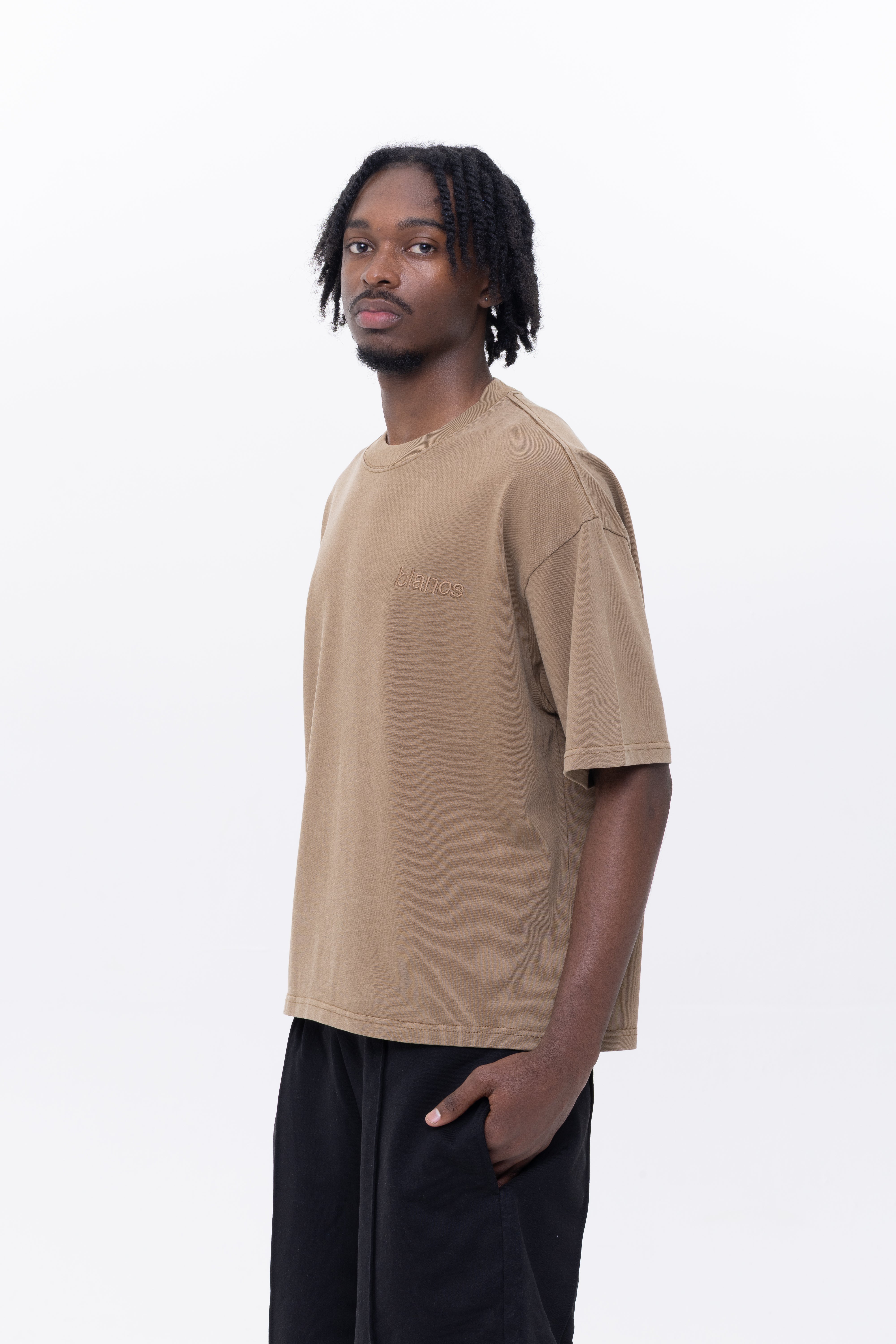 BLANCS CLASSIC LOGO TEE - WASHED BEIGE