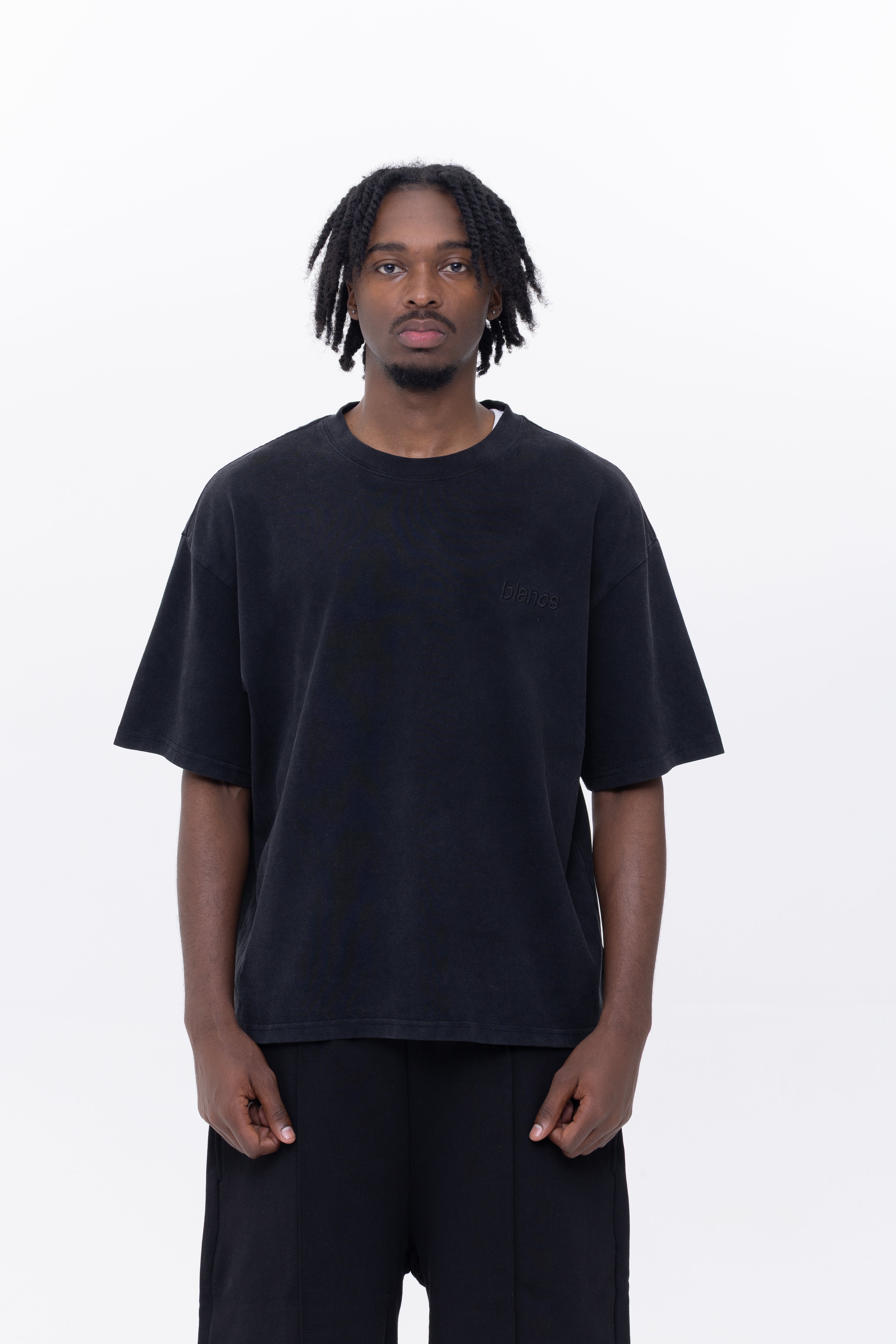 BLANCS CLASSIC LOGO TEE - WASHED BLACK