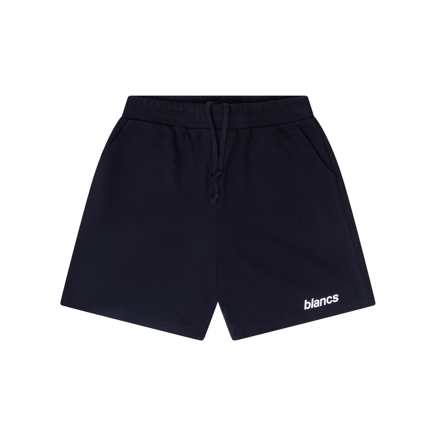 BLANCS WAFFLE SHORTS - BLACK
