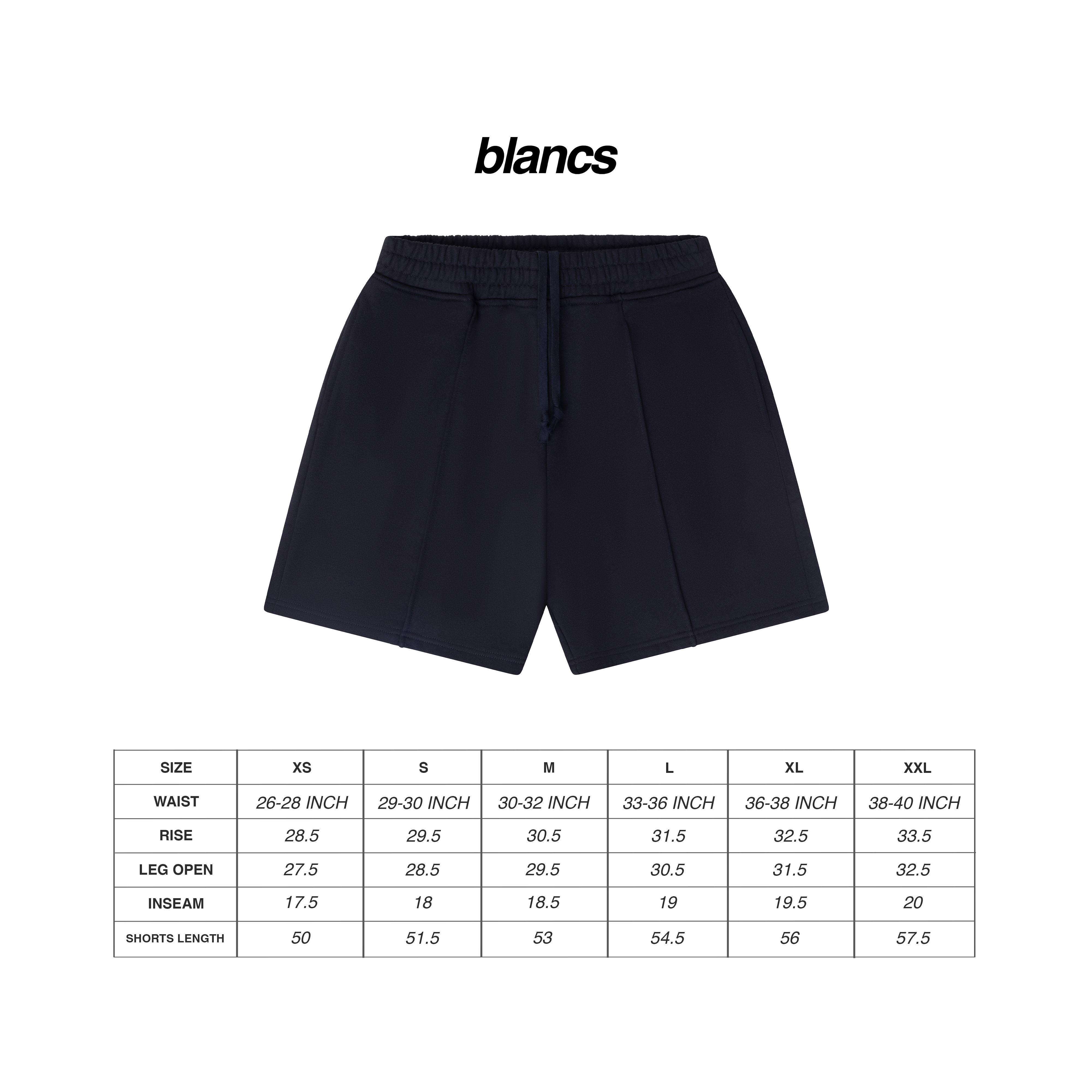 BLANCS SHORTS - BLACK