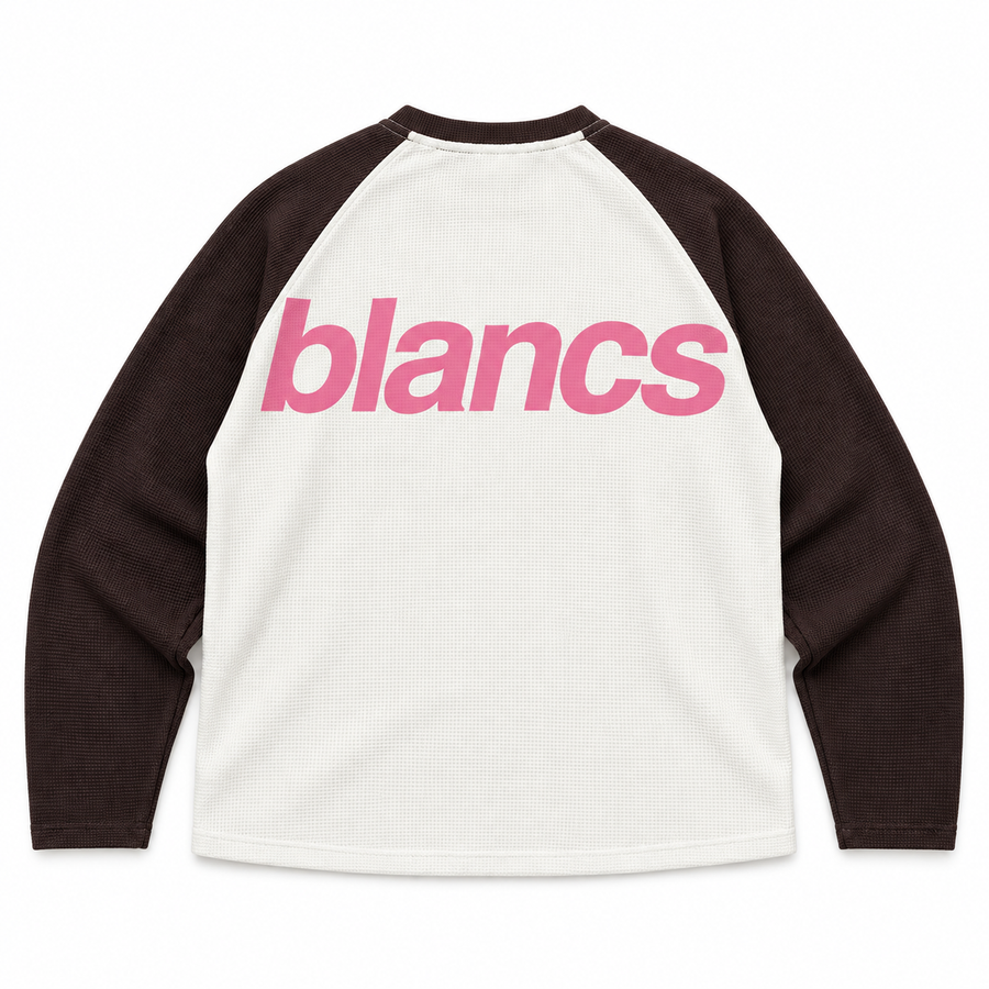 BLANCS RAGLAN WAFFLE KNIT - BROWN