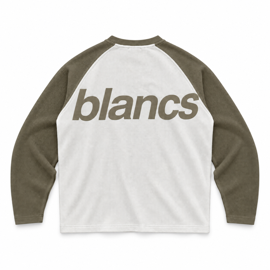 BLANCS RAGLAN WAFFLE KNIT - KHAKI