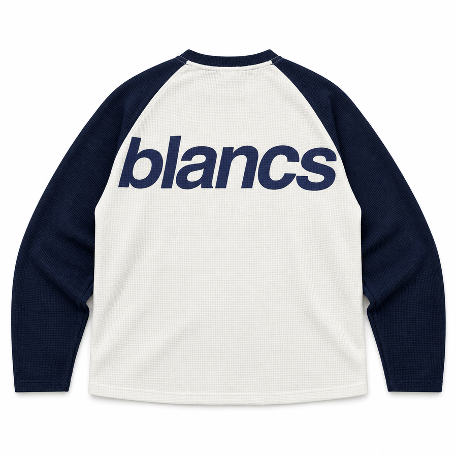 BLANCS RAGLAN WAFFLE KNIT - NAVY