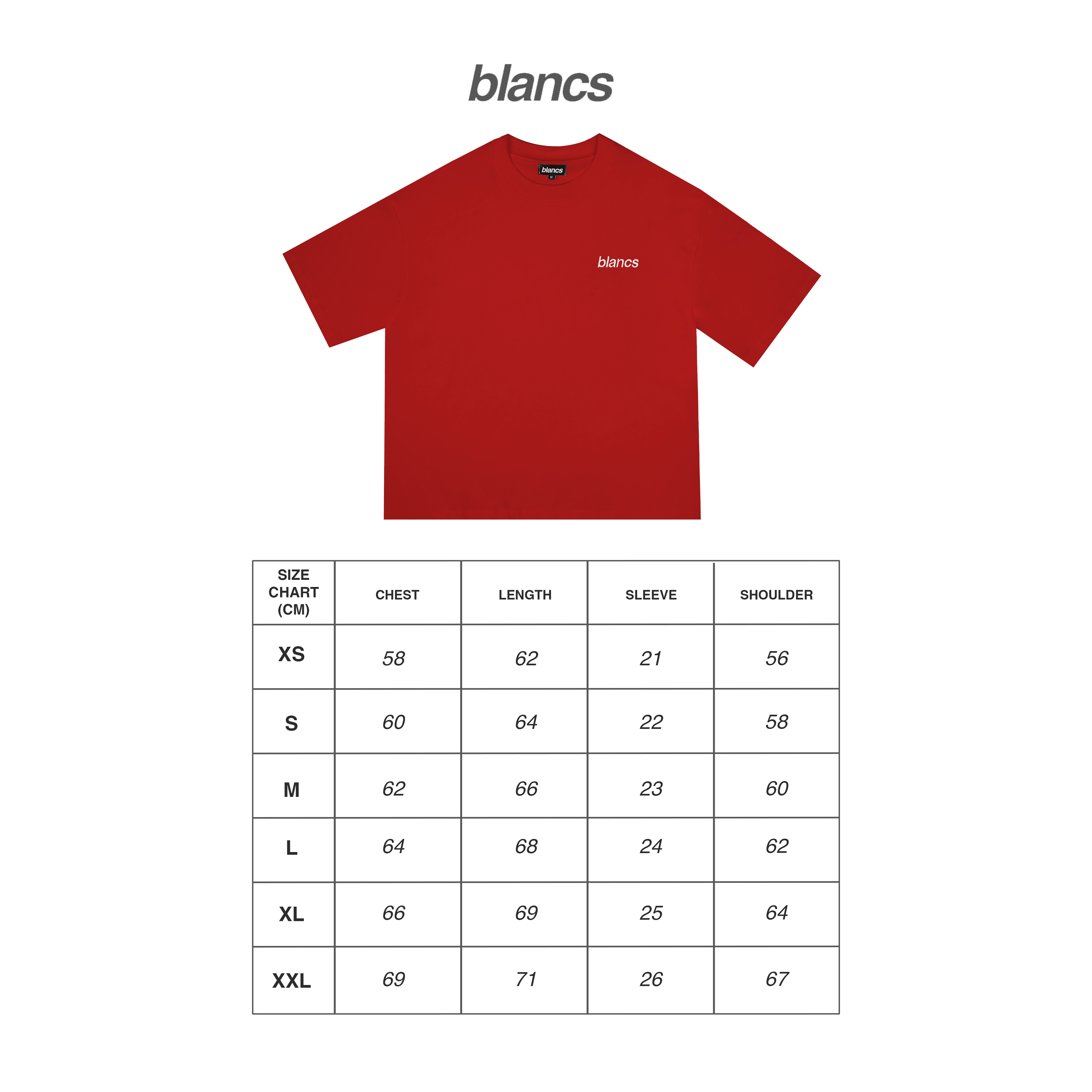 BLANCS CLASSIC LOGO TEE - RED