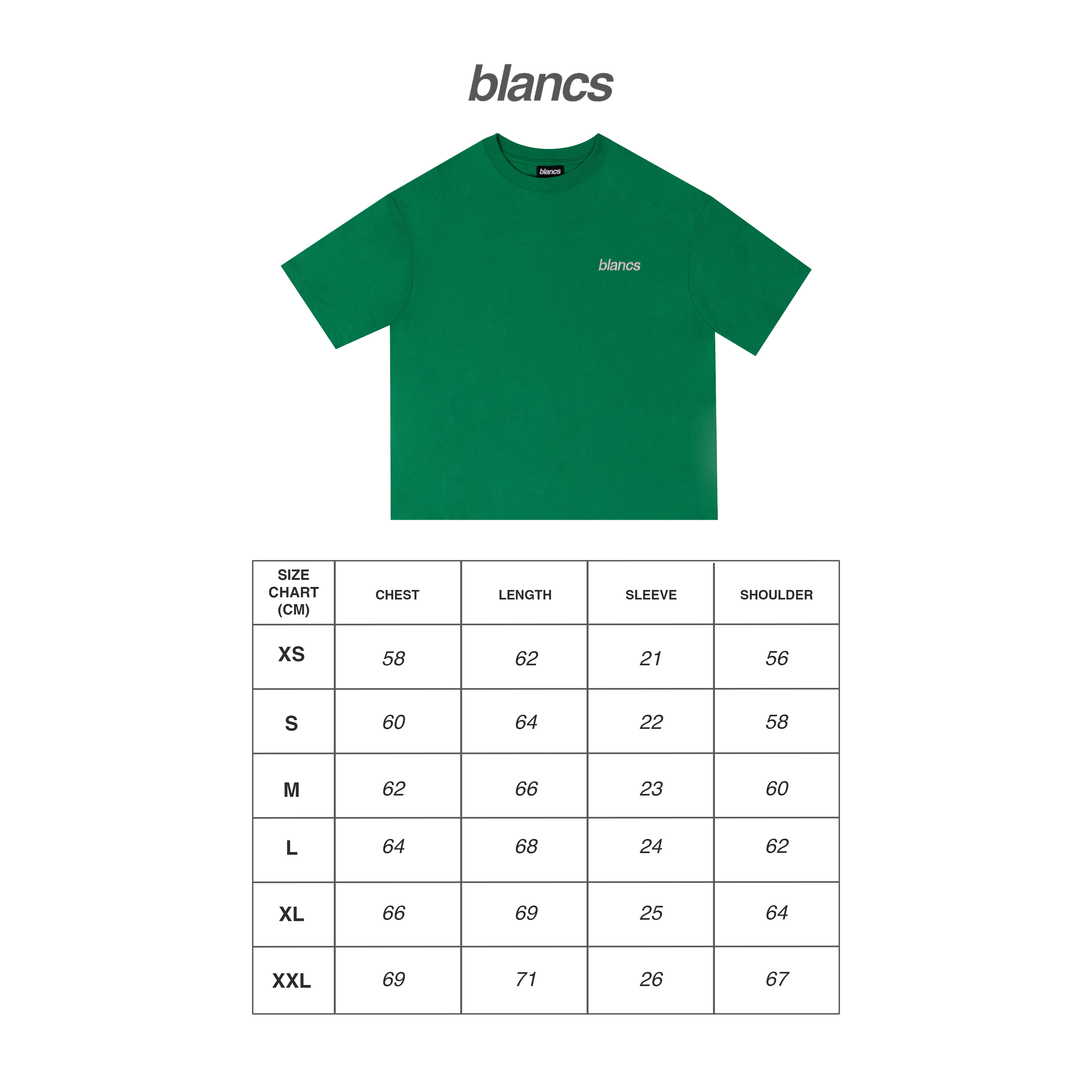BLANCS CLASSIC LOGO TEE - GREEN