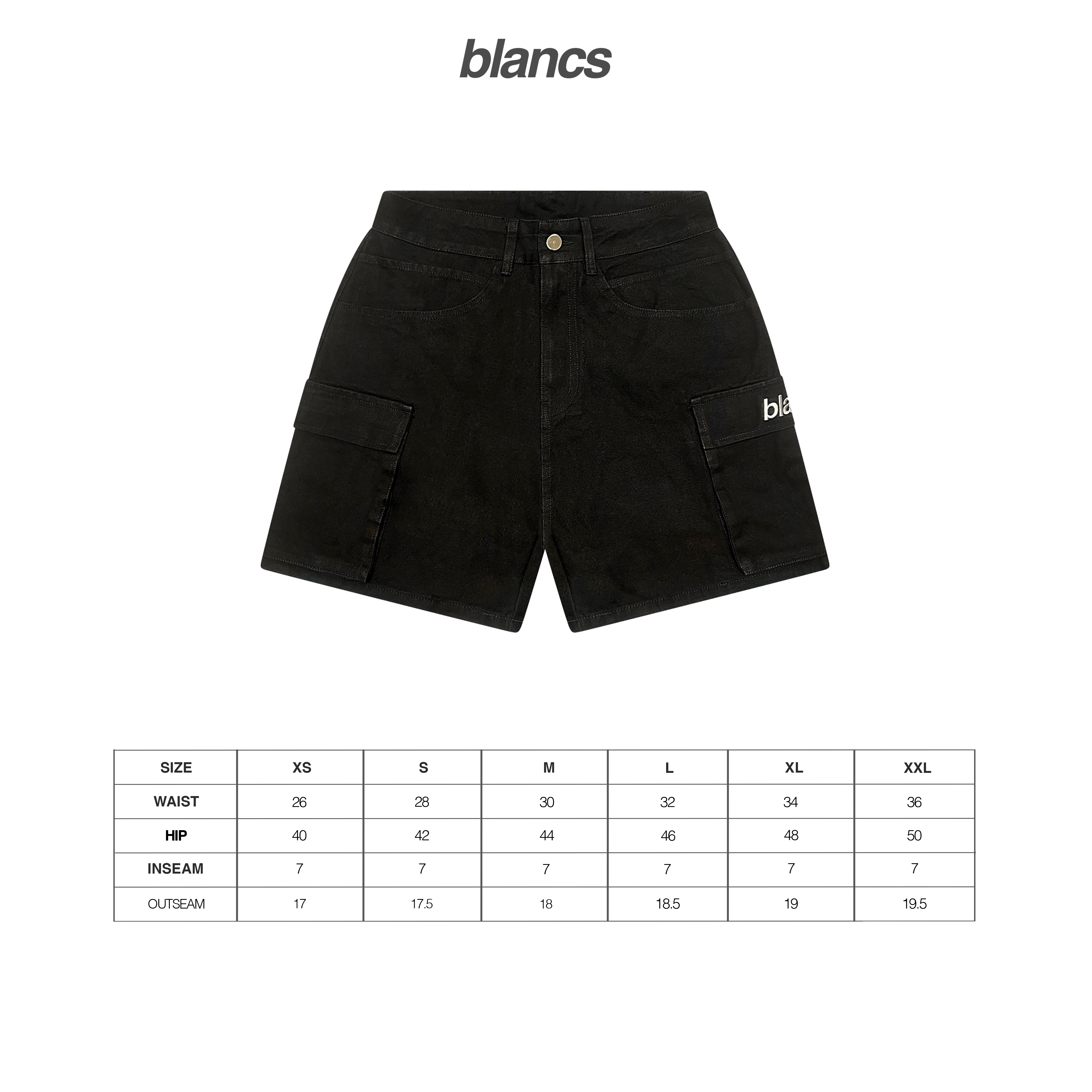 BLANCS CARGO SHORTS - BLACK