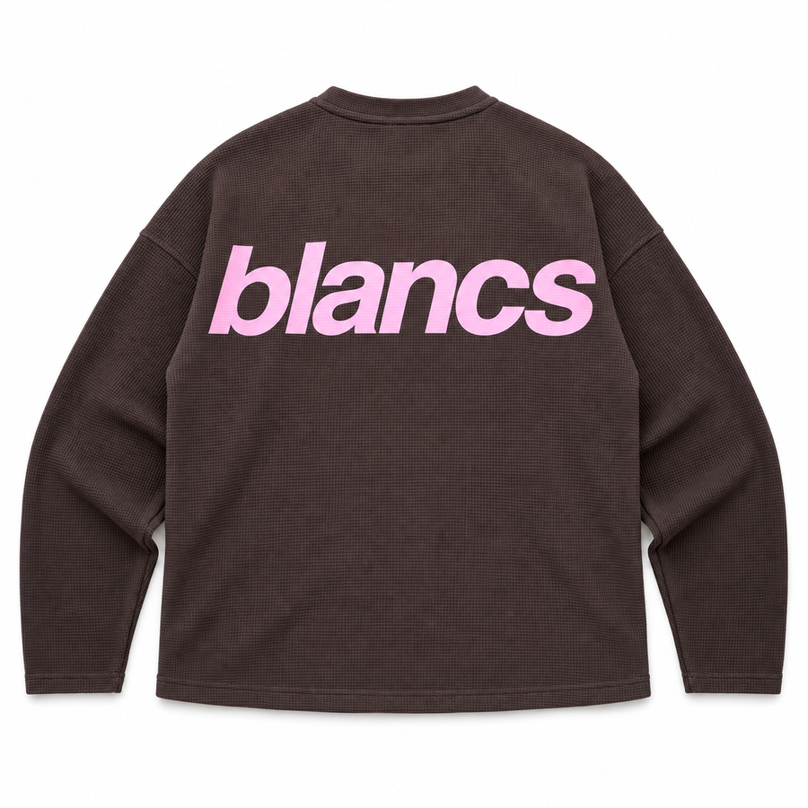 BLANCS WAFFLE KNIT L/S - BROWN