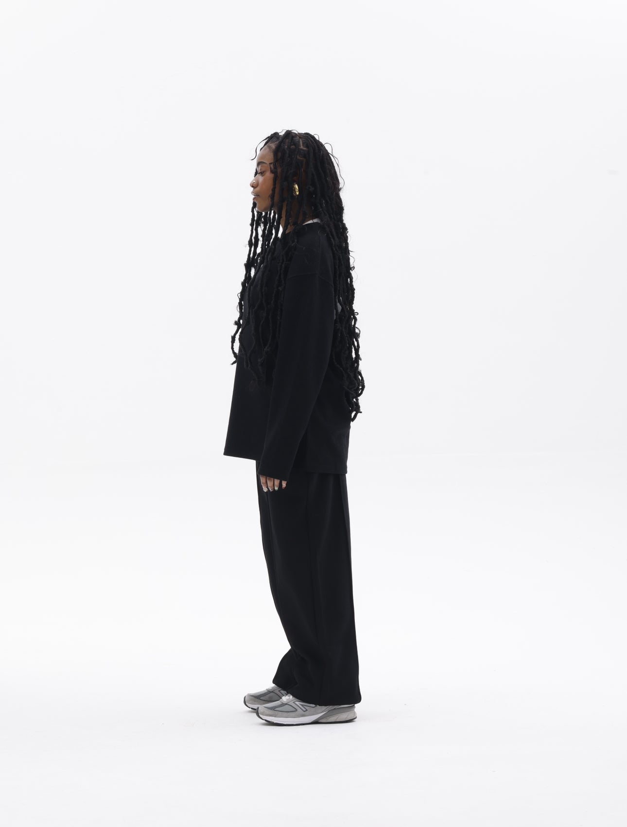 BLANCS WAFFLE KNIT L/S - BLACK