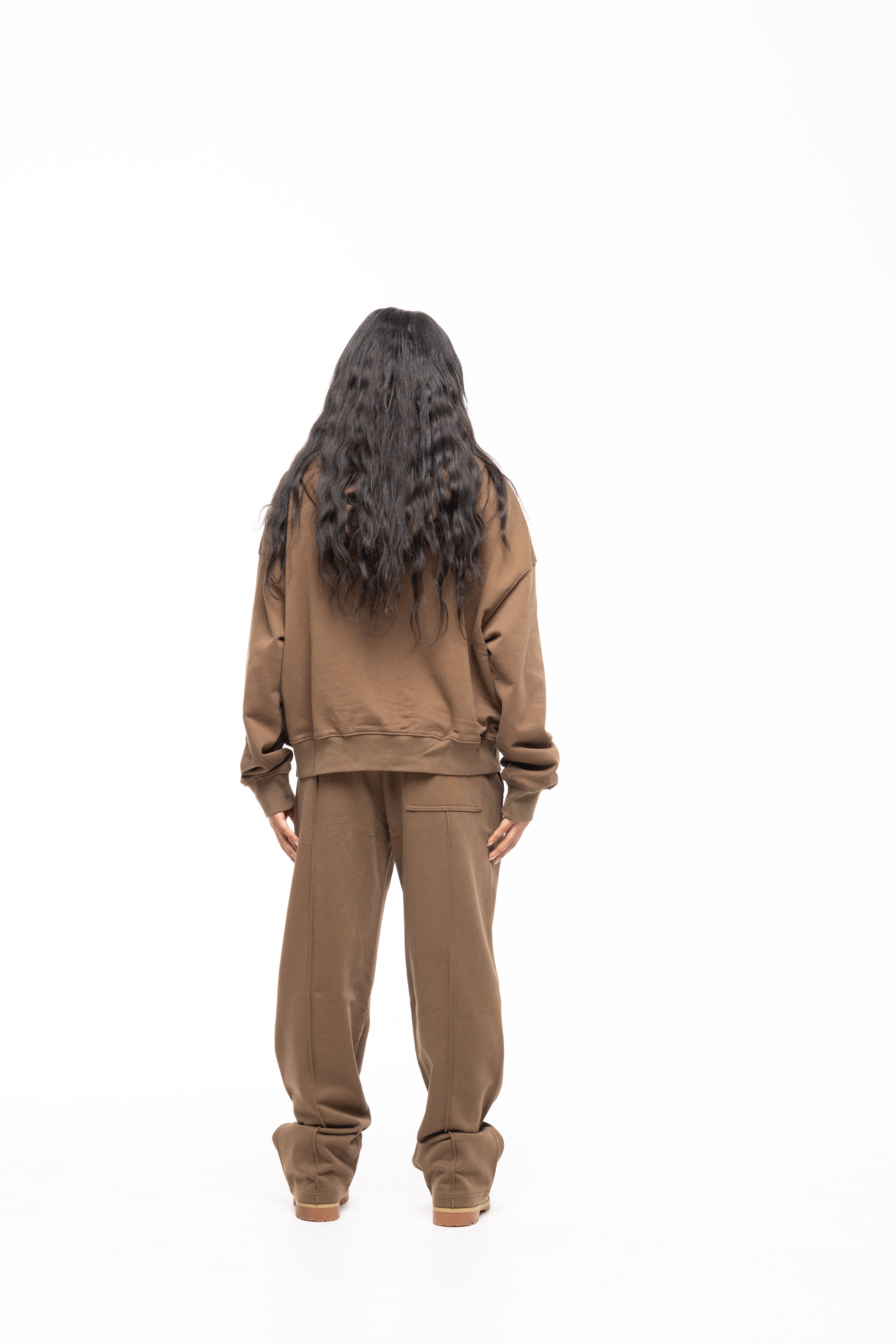 BLANCS ZIP HOODIE - BROWN