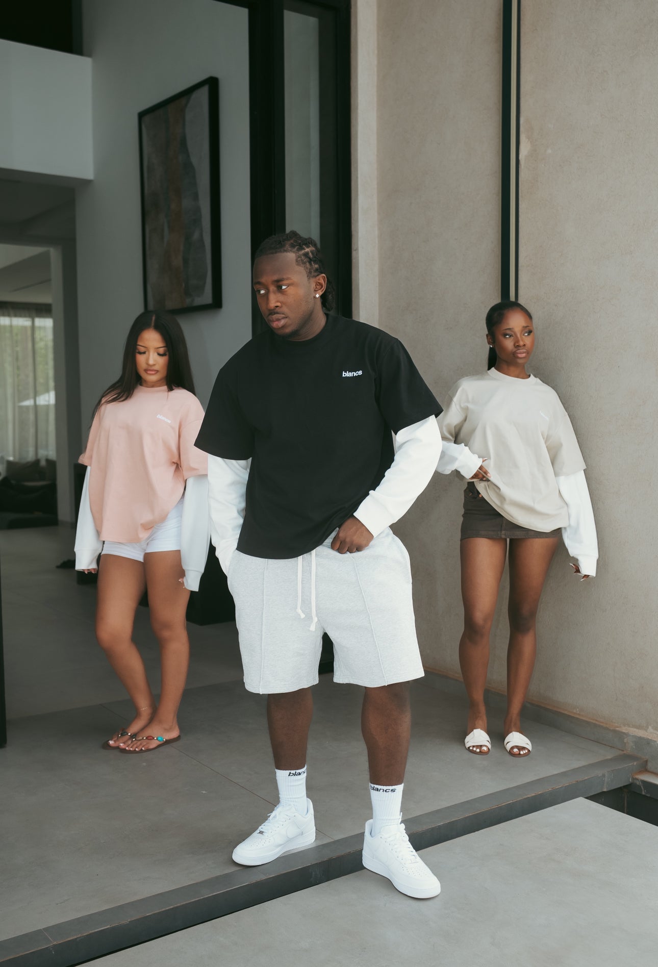 BLANCS CLASSIC LOGO WAFFLE L/S - SAND