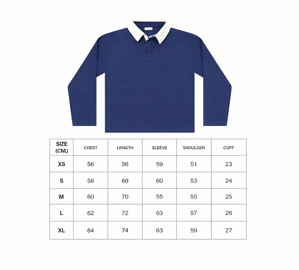 BLANCS WAFFLE POLO L/S - NAVY