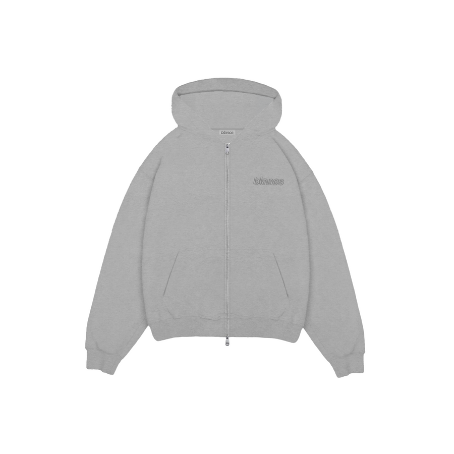 BLANCS WAFFLE KNIT ZIP UP - GREY