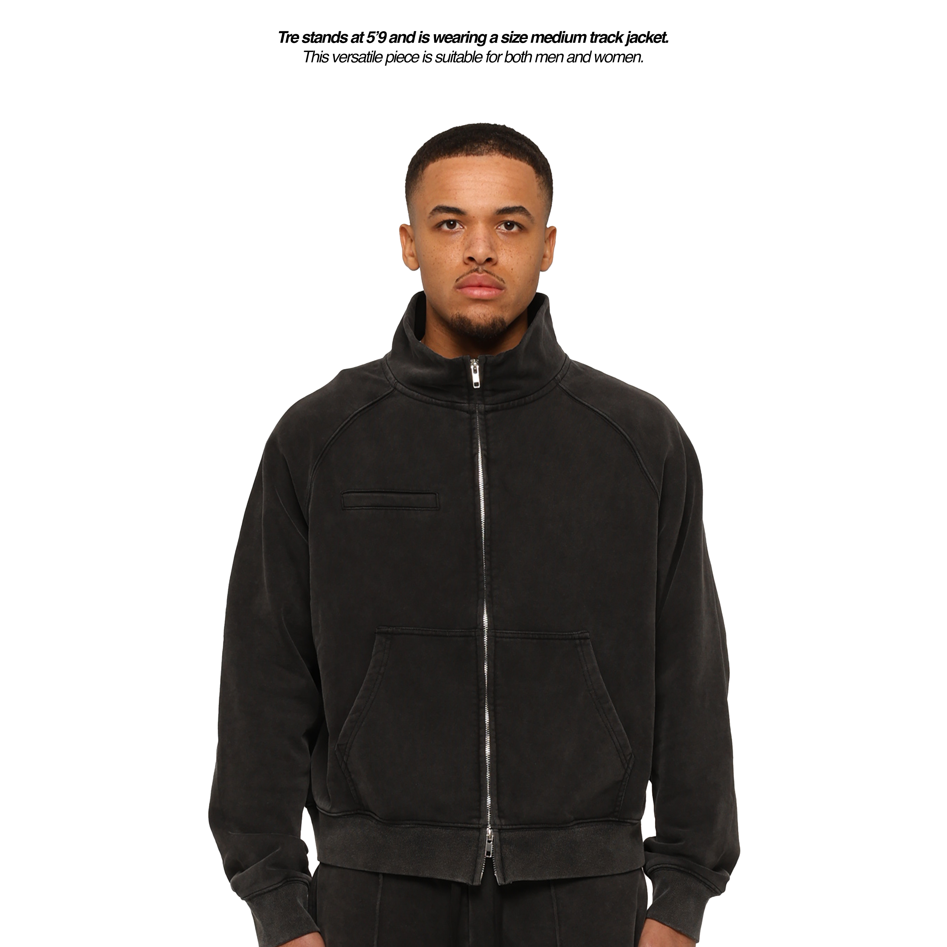 BLANCS TRACK JACKET - WASHED BLACK